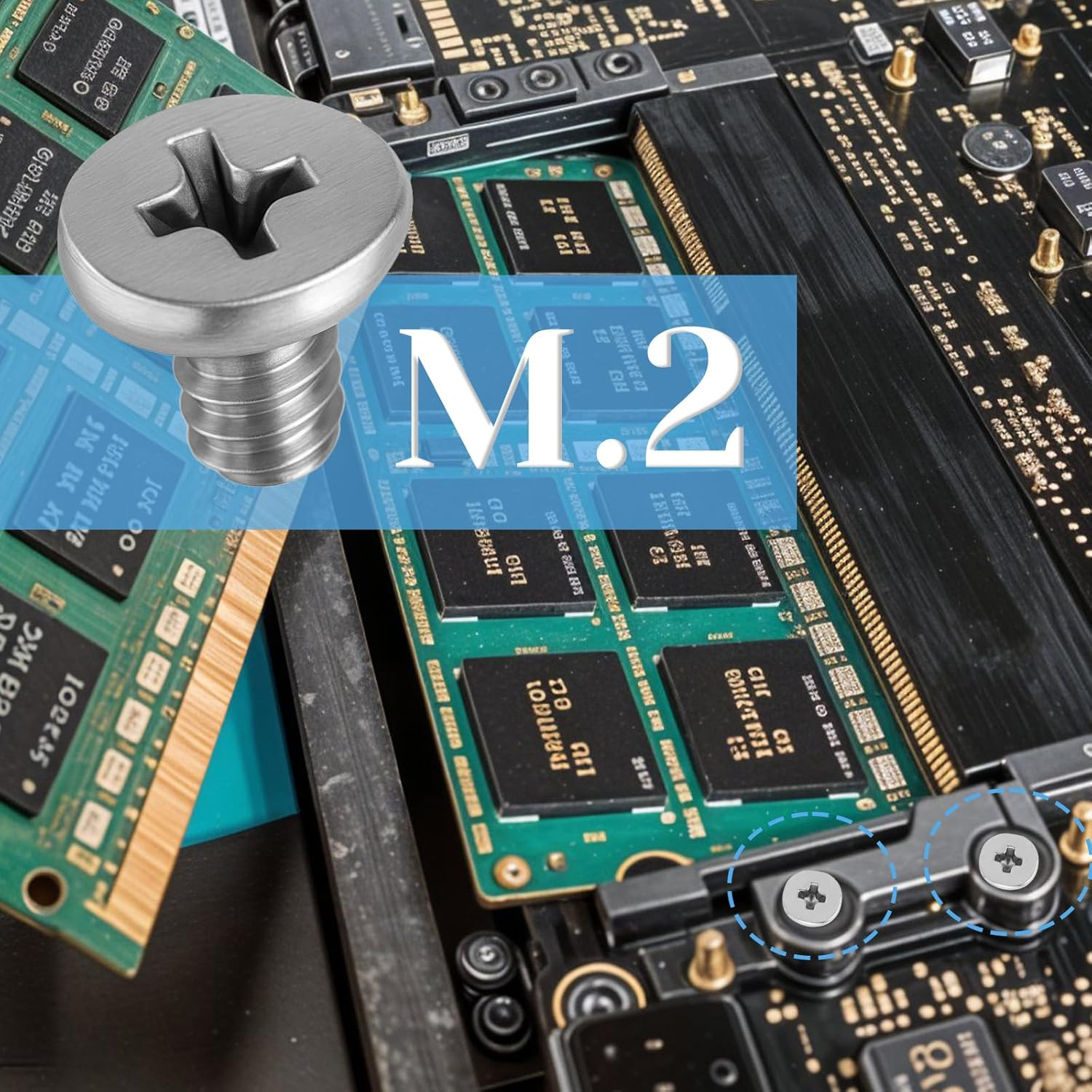 50 PCS M.2 SSD Mounting Screws Kit, Pcie Nvme M2 X 3 MM Replacement Phillips Flat Head Screw M.2 SSD Mountings Screws with Screwdriver, M2Screw for Laptop Nvme image number 4