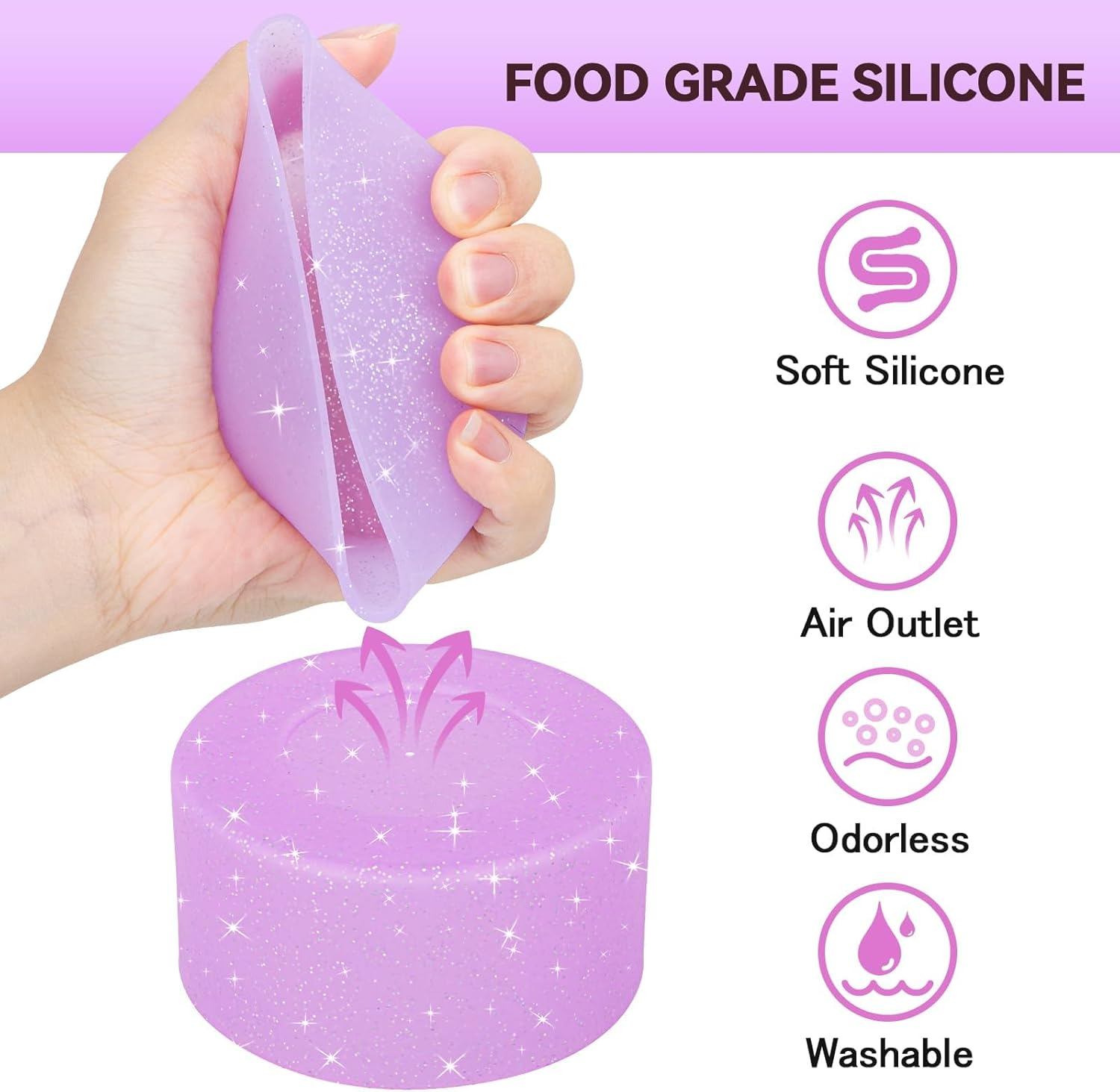 Protective Bling Silicone Boot Sleeve, Compatible with Stanley Tumbler 20-40Oz & Hydro Flask Bottle 12Oz-24Oz, Glitter Reduces Dents Sleeve Cover for Bottles of 2.83-2.95In - Orange image number 2