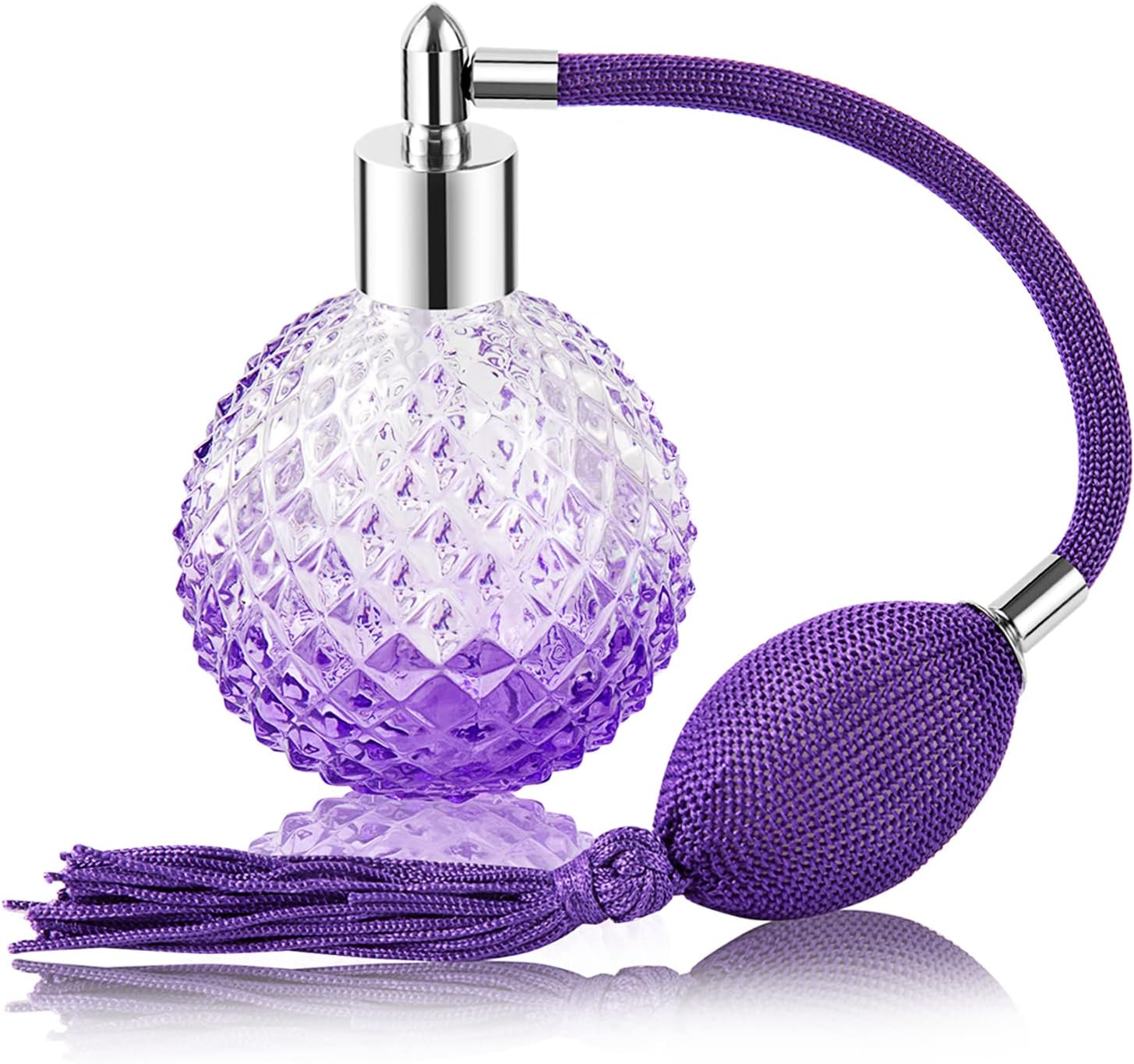 Lamoutor Vintage Perfume Spray Bottle 100Ml Pink Vintage Refillable Perfume Bottle with Long Tassel