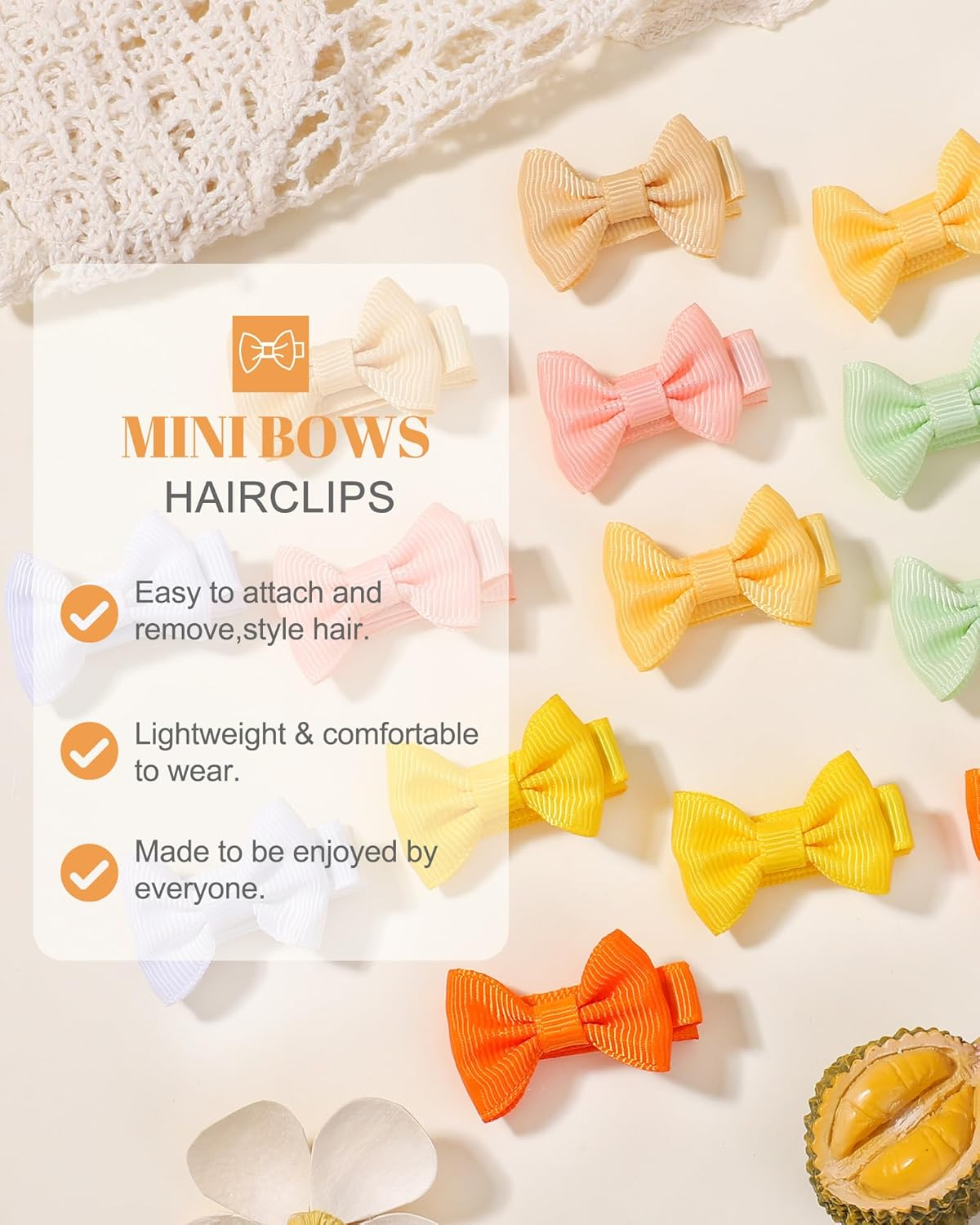 Pack of 50 1.4 Inch Baby Hair Clips Fully Lined Grosgrain Boutique Solid Band Mini Straps for Girls Teenagers Infants Children Toddlers Newborns image number 3