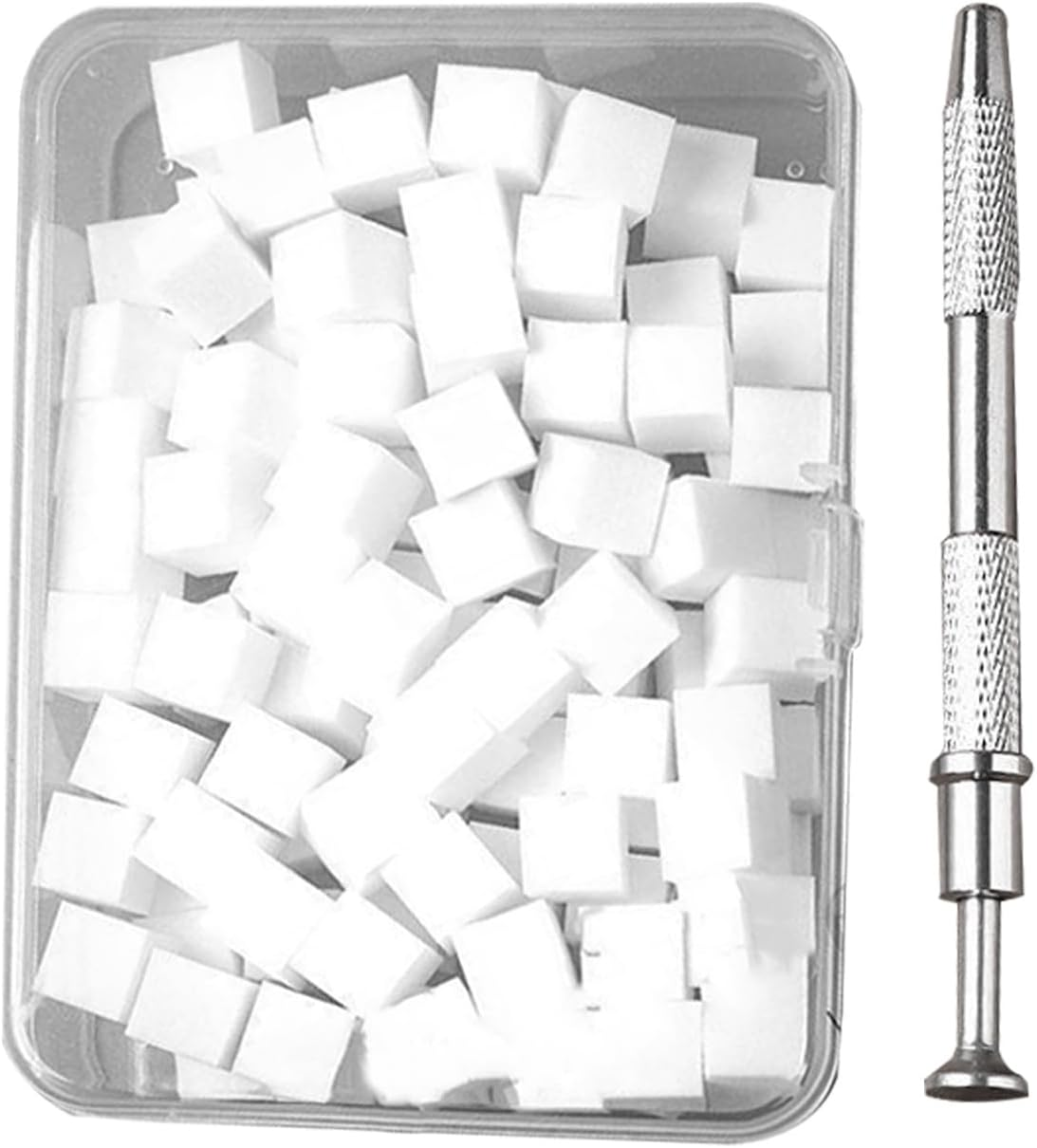 100PCS Nail Sponges for Ombres with Metal Grabber, Soft Nail Painting Sponge Brush Tools for Ombres Design image number 2