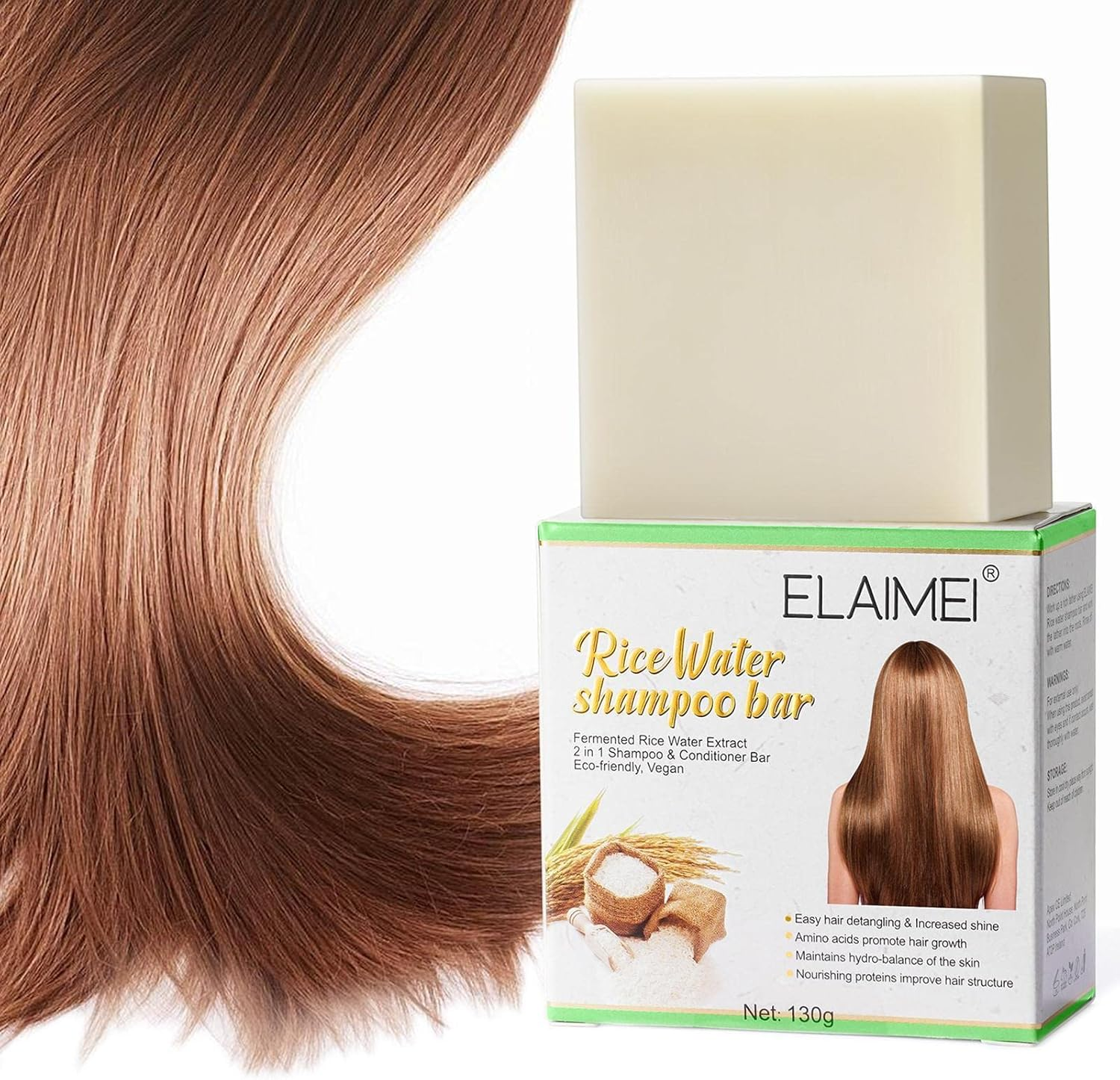 4 Pcs Hair Shampoo Bar | Natural Shampoo Bar with Nourishing Rice Water Formula - Moisturizing Hair Shampoo Soap Hair Care for Hair Thickening, Ph Balance M/B image number 6