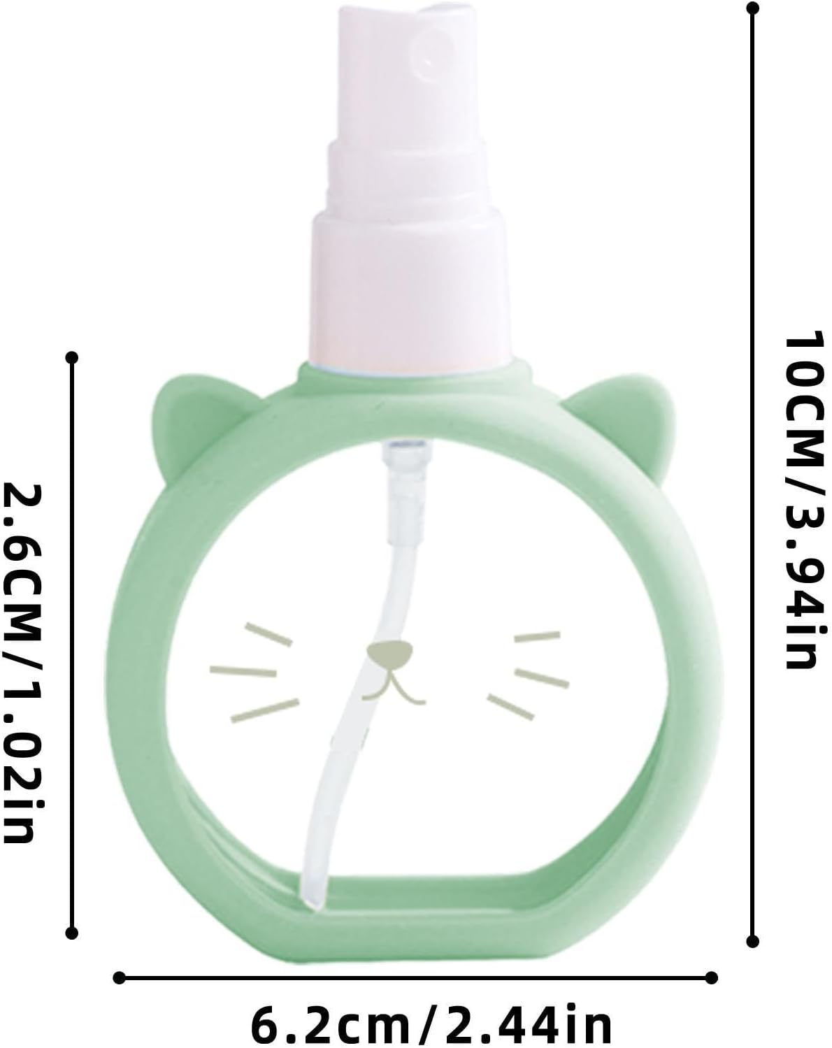 Spray Bottles with Fine Mist, 55 Ml Cartoon Refillable Perfume Bottle, Fine Mist Leak-Proof Empty Cosmetic Spray Bottle, Reusable Liquid Container with Lid for Travel at Home - Green image number 4