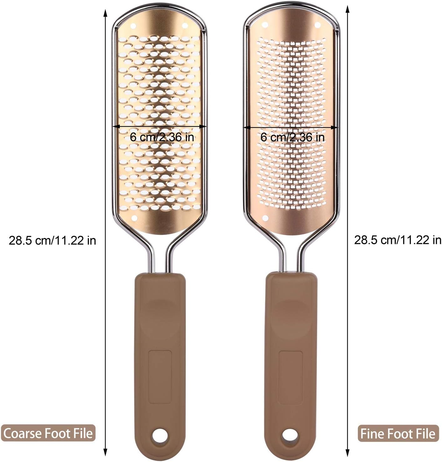 2 Pack Foot File & Rasp Callus Remover - Stainless Steel Coarse & Fine Scraper for Dry/Wet Feet, Professional Dead Skin Scrubber & Cracked Heel Care image number 3