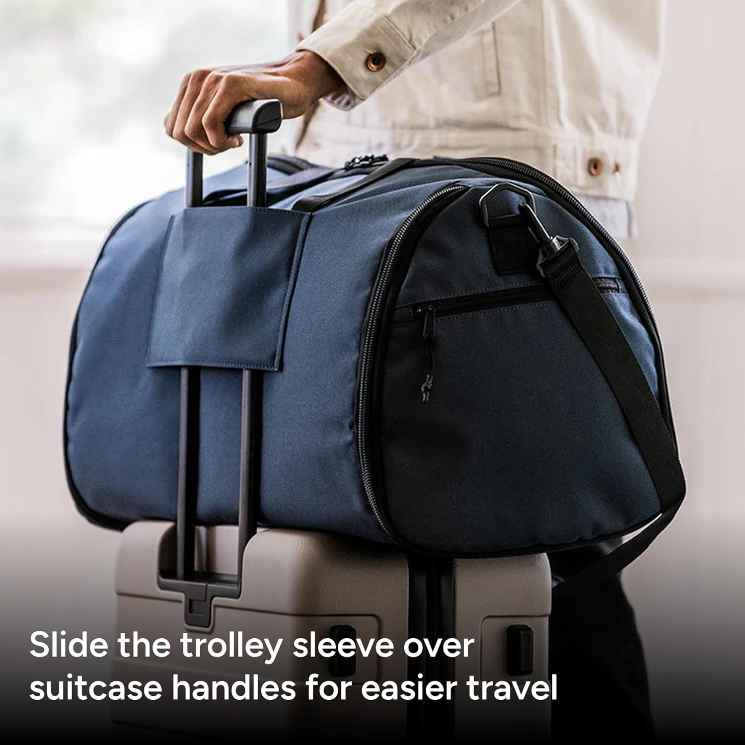 Halfday Convertible Garment Duffel Bag 45L &ndash; 2-In-1 Carry-On Suit Travel Bag with Wrinkle-Free Hanging Compartment, Shoe Pockets & Trolley Sleeve Weekender for Business Trips, Weddings & Getaways image number 5