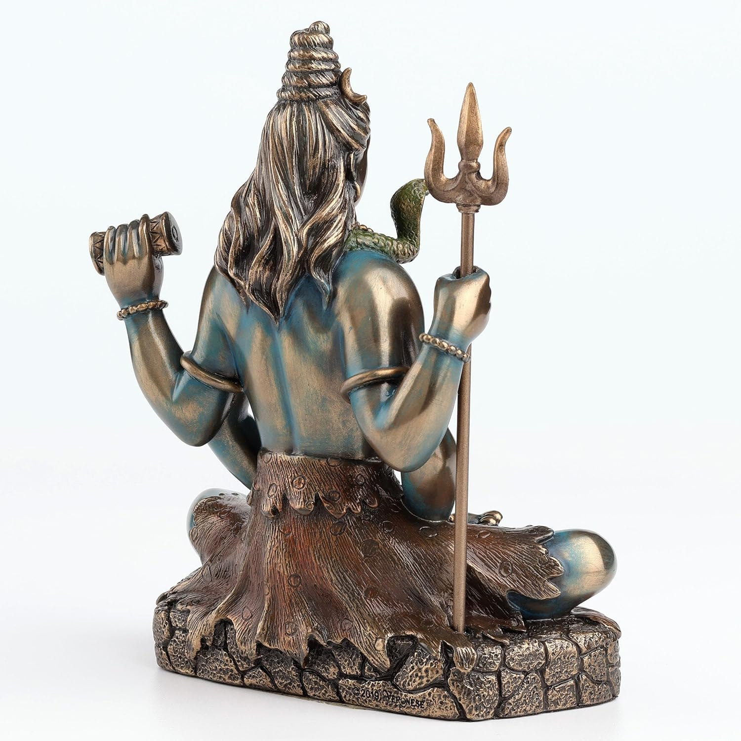 Hindu God Shiva Lord of Divine Energy Holding Trident and Damaru Statue