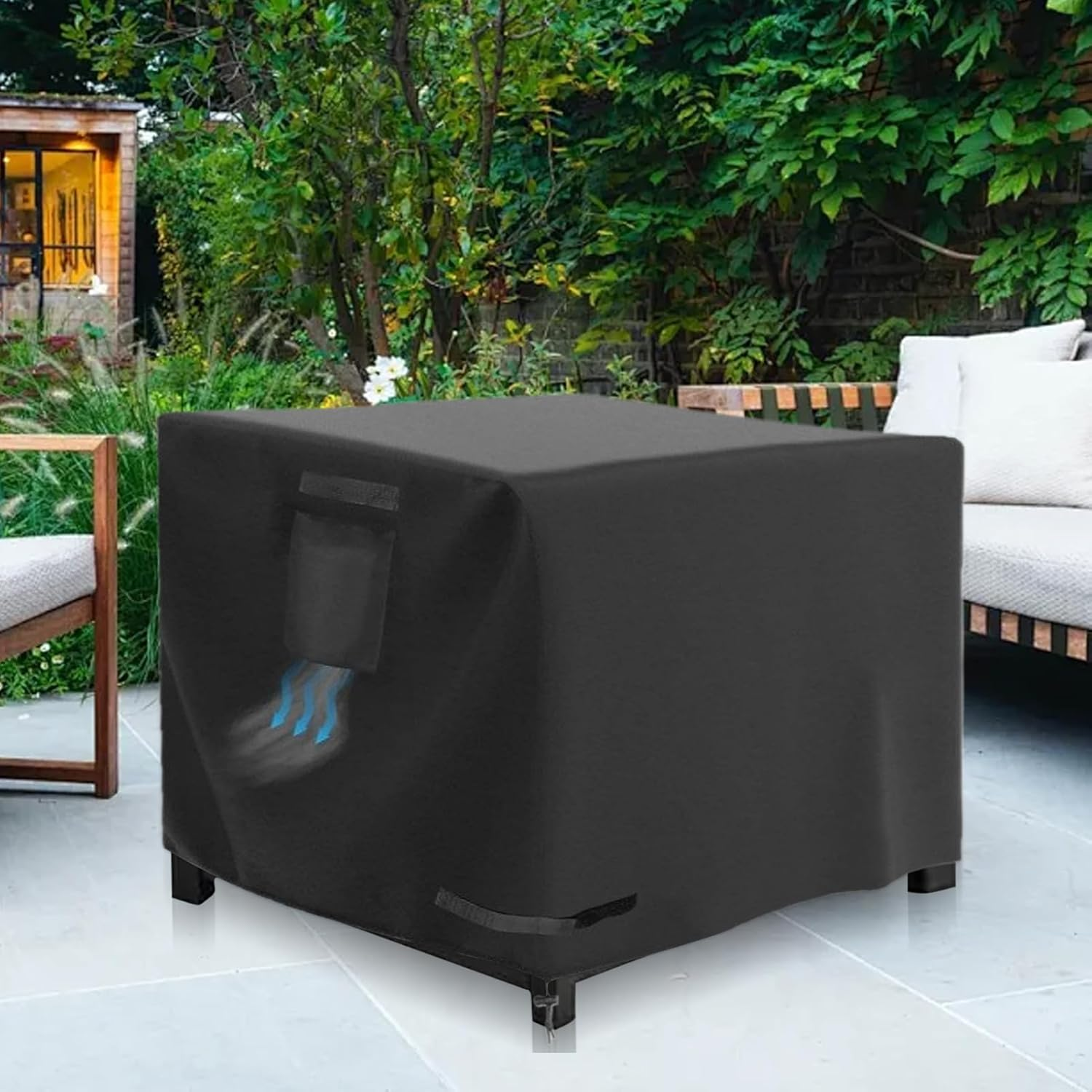 Fire Pit Cover Square - 30 Inch Portable Waterproof Shield | Fire Pit Shield - for Patio Porch Indoor Outdoor Home Courtyard All Seasons image number 3