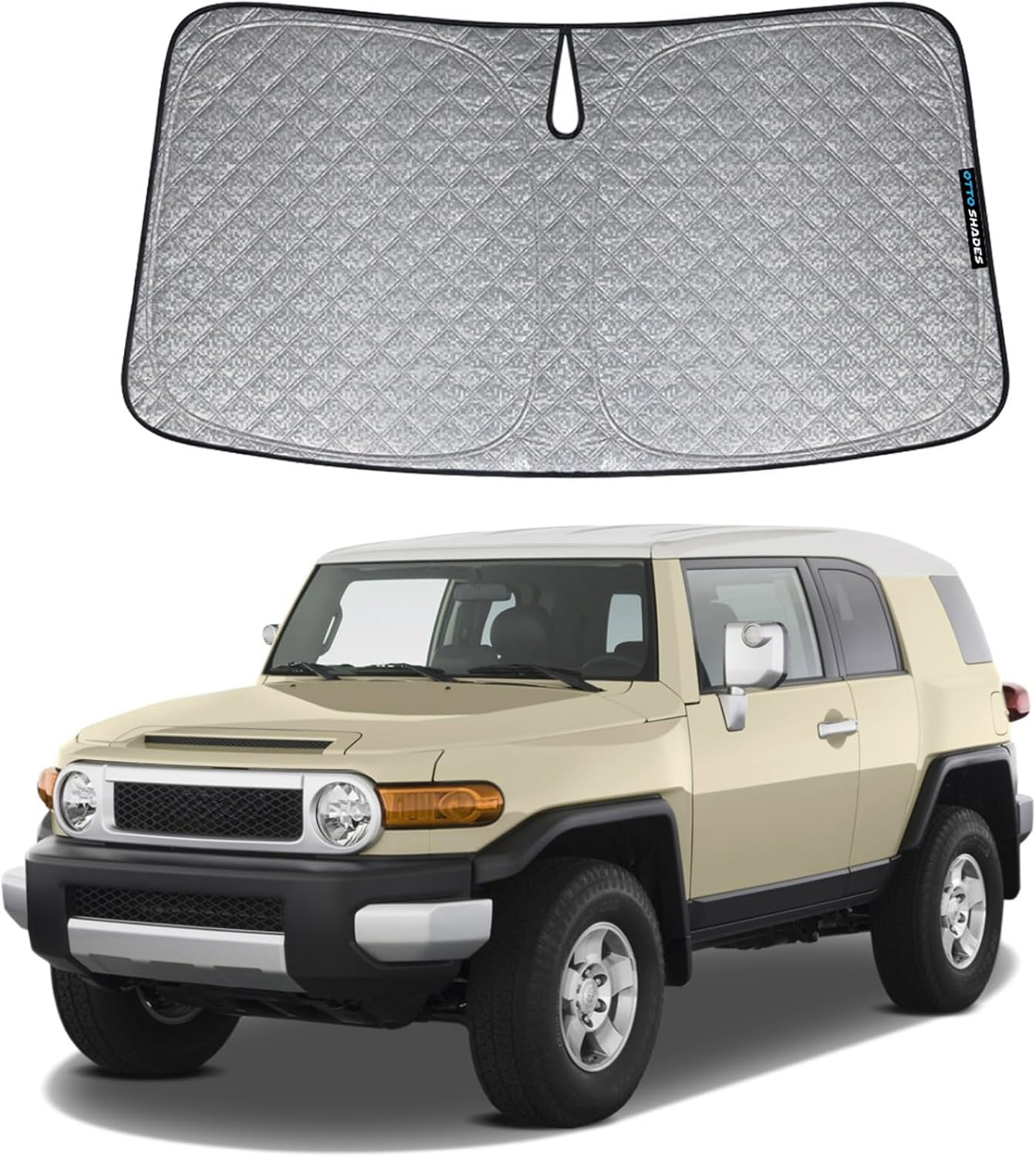 OTTO SHADES Patented Thick Windscreen Sunshade for Toyota FJ Cruiser 2011-2016, 6-Layer Custom Fit, Maximum UV Protection & Heat Shield | Foldable Front Window Sunshade & Sun Visor Accessories image number 6