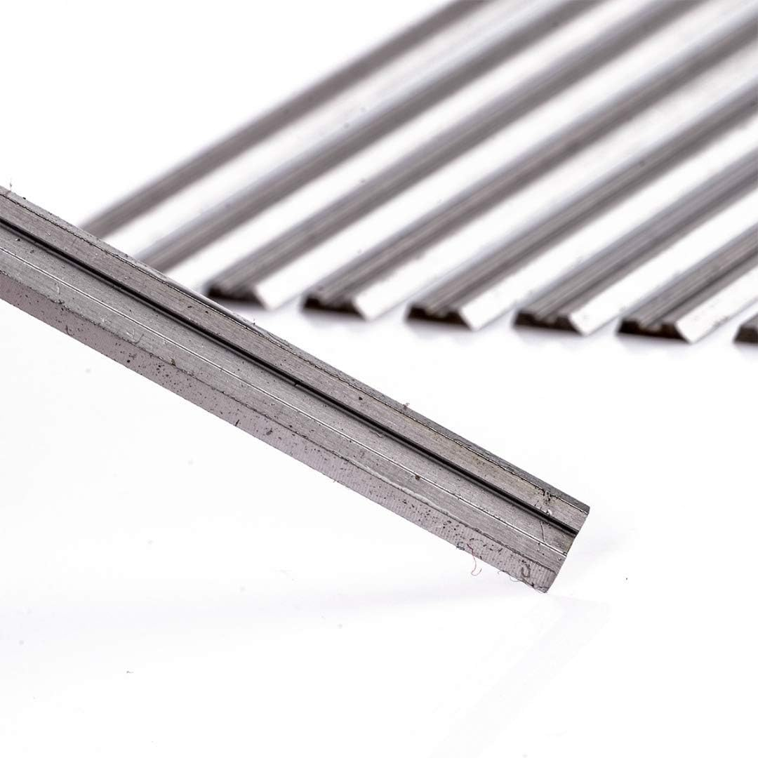 3-1/4 82Mm Carbide Tipped Planer Blades Knife Portable Hand Wood Razor for Dewalt DW680K D26677K Bosch PL1632 PL2632K Makita KP0810 KP0800K WEN 6530 B&D Craftsman Ryobi Hitachi Most Hand Planer 10Pc image number 6