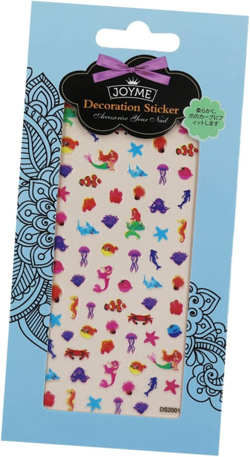 3Sheets Cartoon Sea Star Nail Art Stickers Boys and Girls Fingertip Stickers Self-Adhesive Nail Decals for Boys and Girls DIY image number 2