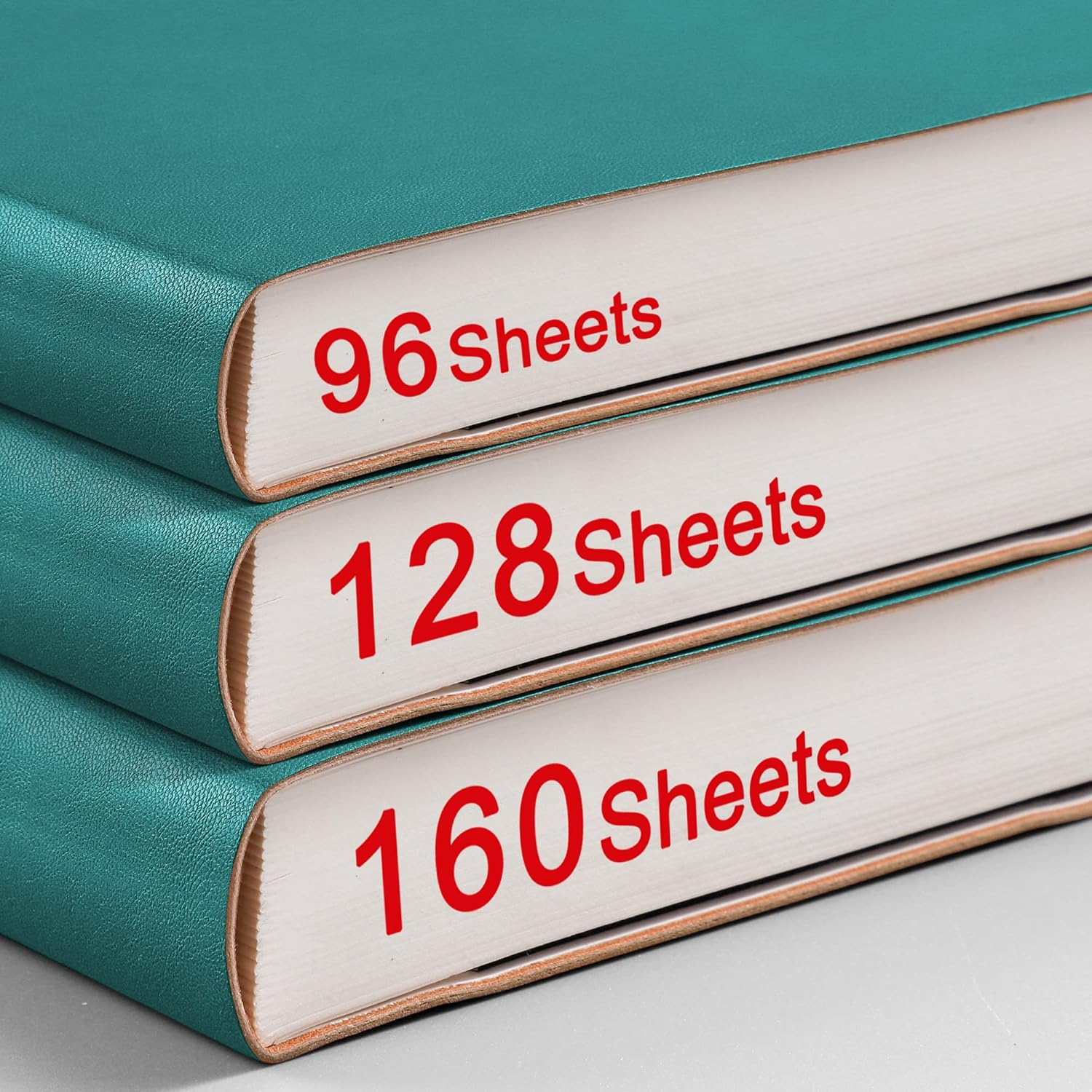 RETTACY Notebook B5 Lined - Thick Diary with 320 Numbered Pages, 1 Back Pocket and High-Quality Soft Cover for Women and Men in the Office or School, 19 X 25 Cm - Cyan image number 4