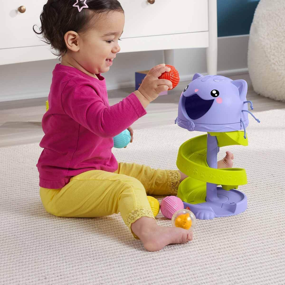 Fisher-Price Baby & Toddler Toy FP Pets Purrr-Fect Ball Tower Activity Center for Developmental Play Ages 9+ Months image number 5