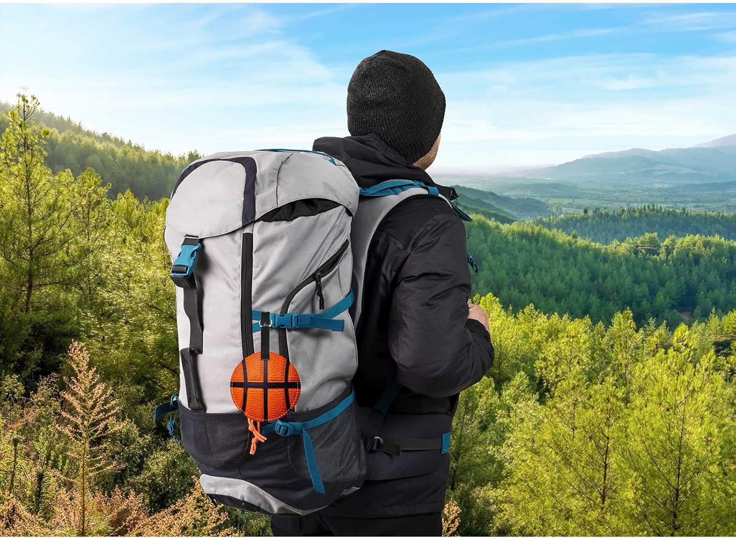 TKS MITLAN 1 Pcs Luggage Tag Basketball Skin Texture Privacy Cover ID Label Address Card for Travel Bag Suitcase Leather Luggage Tag for Women Men Girls Travel(Round) image number 6