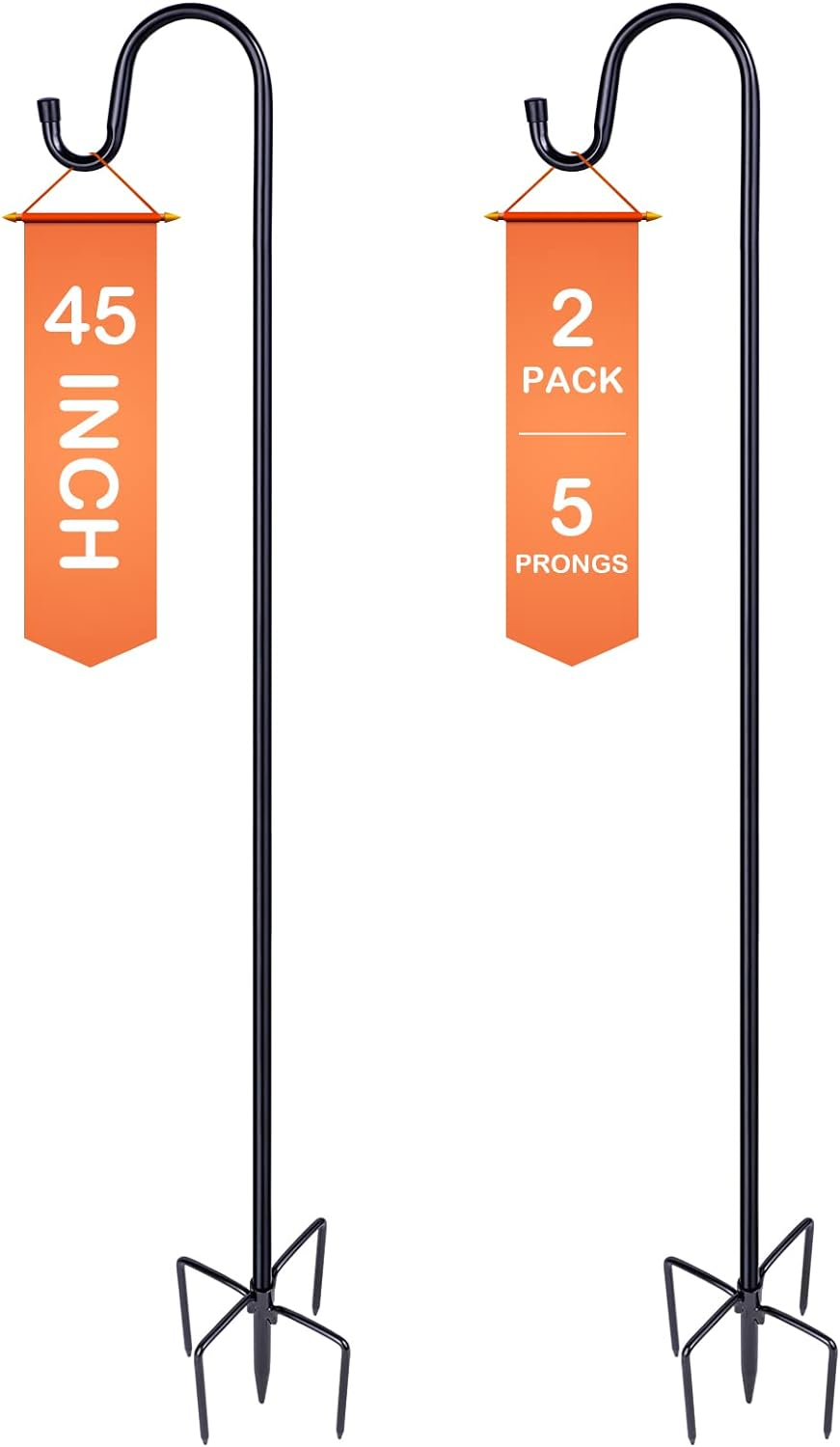 Shepherd-Hooks for Bird-Feeder Lantern Plant-Hook Garden-Stake - 36 Inch 2 Pack Plant Stand Hanger for Outdoor Flower Basket, Bird Feeder Hanger Weddings Decor image number 1