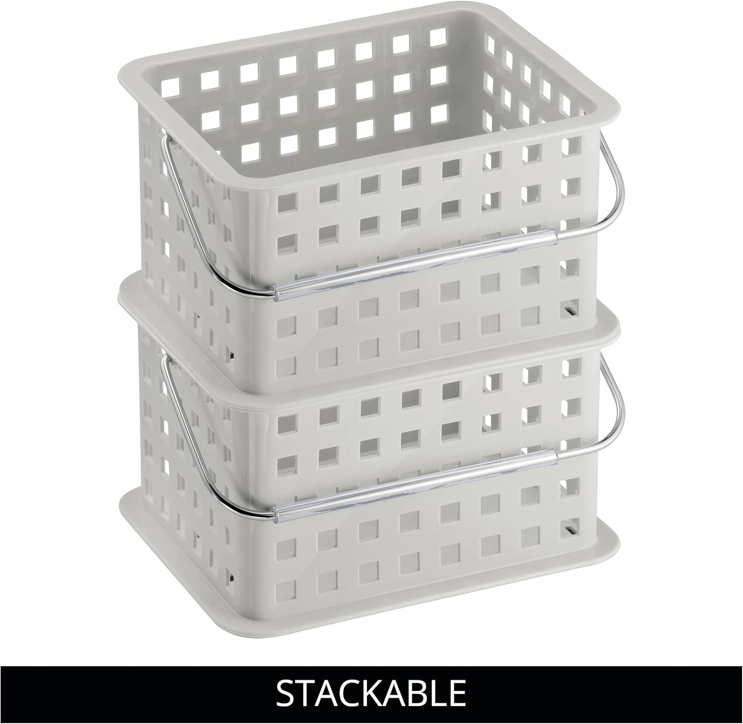 Interdesign Storage Organizer Basket, for Bathroom, Health and Beauty Products - 9.25" X 7" X 5", Light Gray image number 6