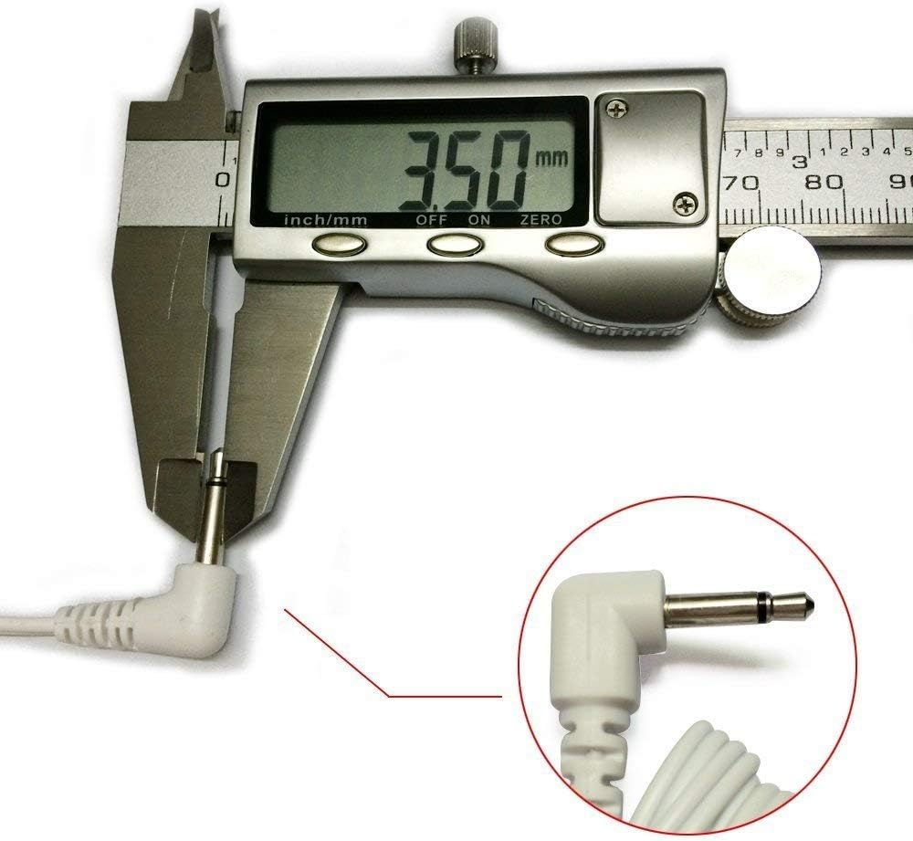 1 Pair 120CM Tens Electrode Lead Wires Jack 3.5Mm Plug 2.0Mm Pin Connection White