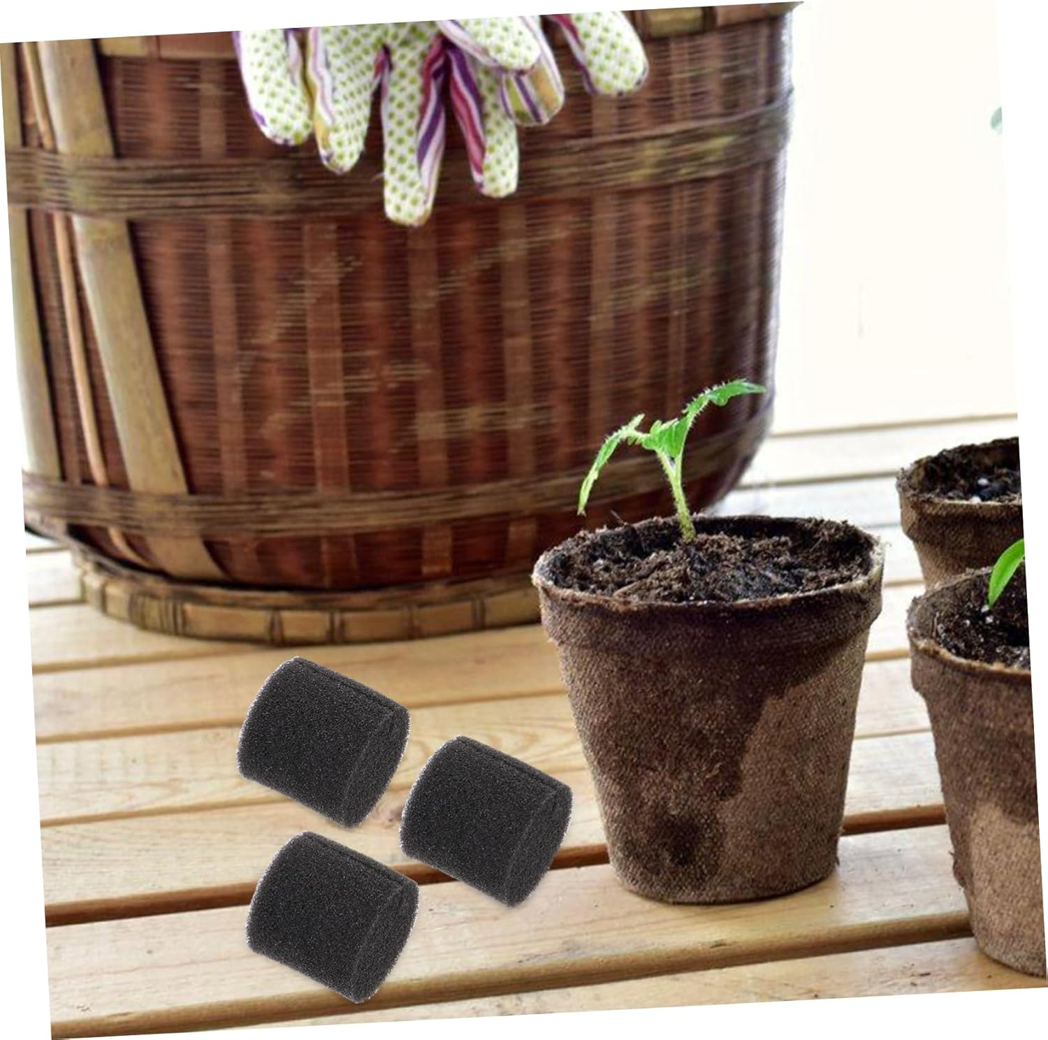 MERRYHAPY 100Pcs Hydroponic Sponge Blocks for Plant Growing Supplies Indoor Seedling Starter Hydroponic Gardening Tool Black Soilless Planting Cubes for Balcony and Greenhouse image number 3