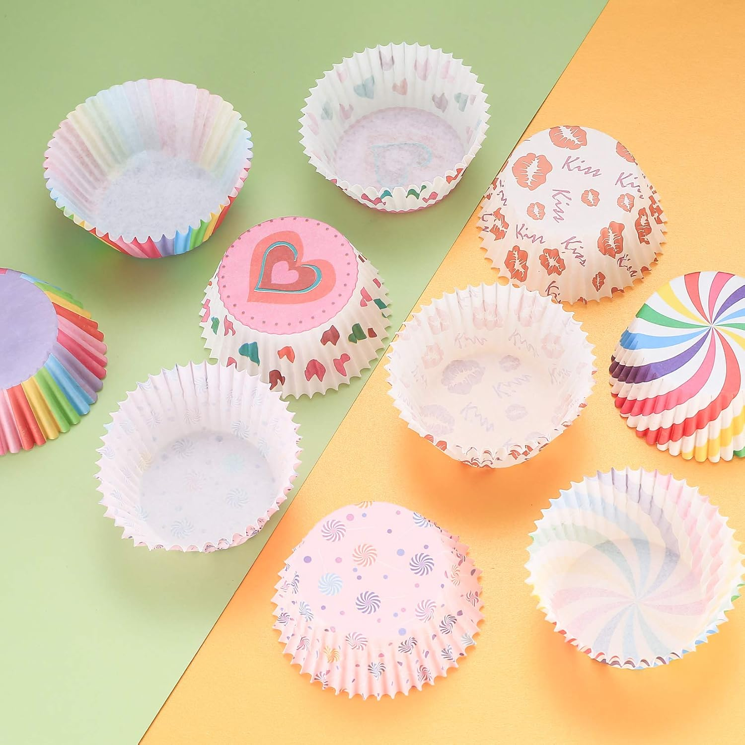 600 Pcs Cupcake Baking Cases, Muffin Cupcakes Paper Wrappers Cases Liners, Rainbow Baking Cups Wedding Birthday Party Liners Cases - 6 Styles image number 6