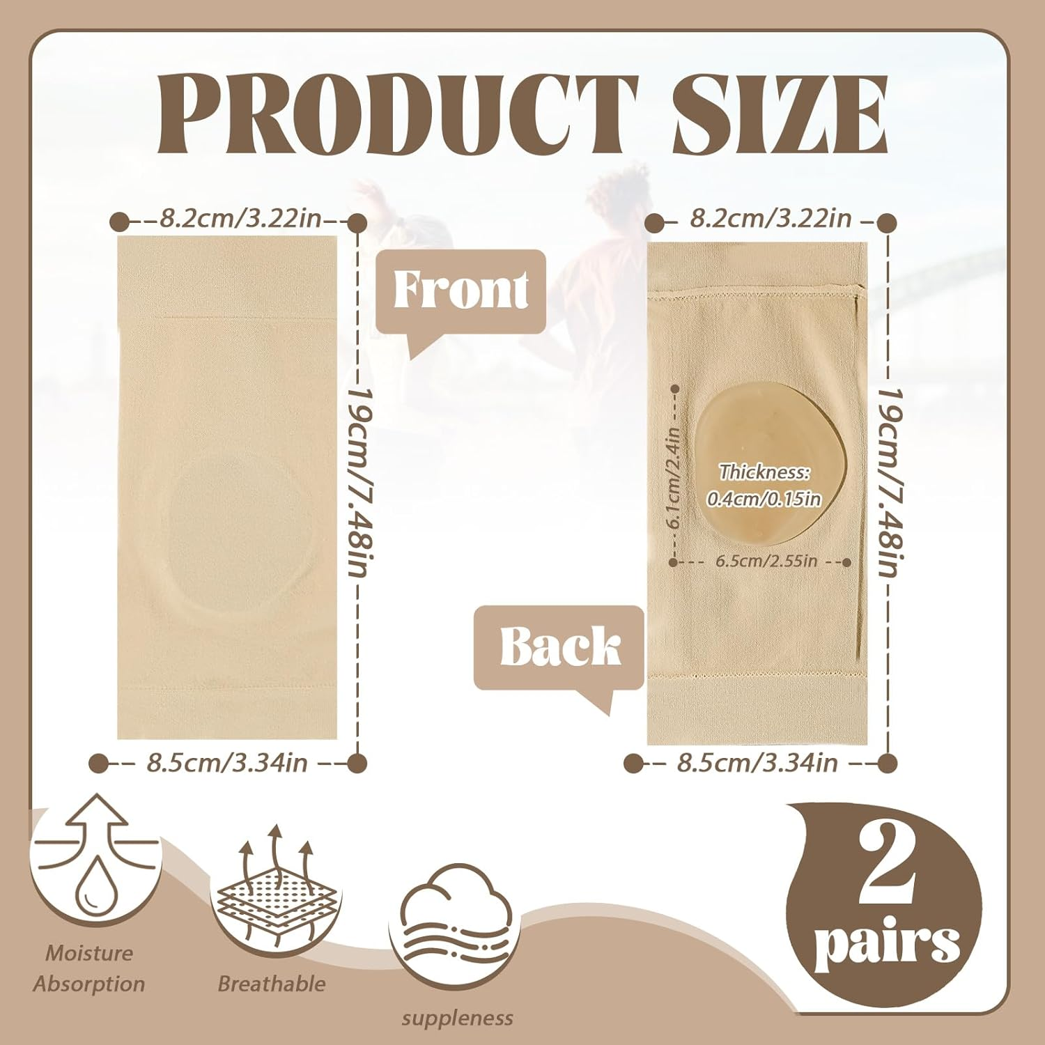 2 Pairs Ankle Protector Gel Sleeve, Malleolar Padded Skate Socks with Silicone Pads for Figure Skating, Roller, Hockey, Boots, Brace, Splints, Shoes, Ankle Support Cushion, Ankle image number 4