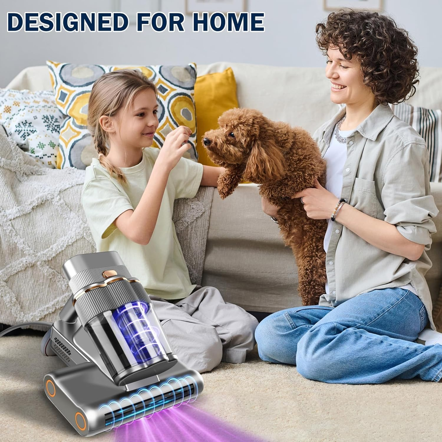 Kovizen Mattress Vacuum Cleaner, 16Kpa Bed Vacuum Cleaner, Heating, LED Screen, 500W Powerful Handheld Vacuums for Removing Dust Mites from Bed, Sofa, Couch, Crib image number 1