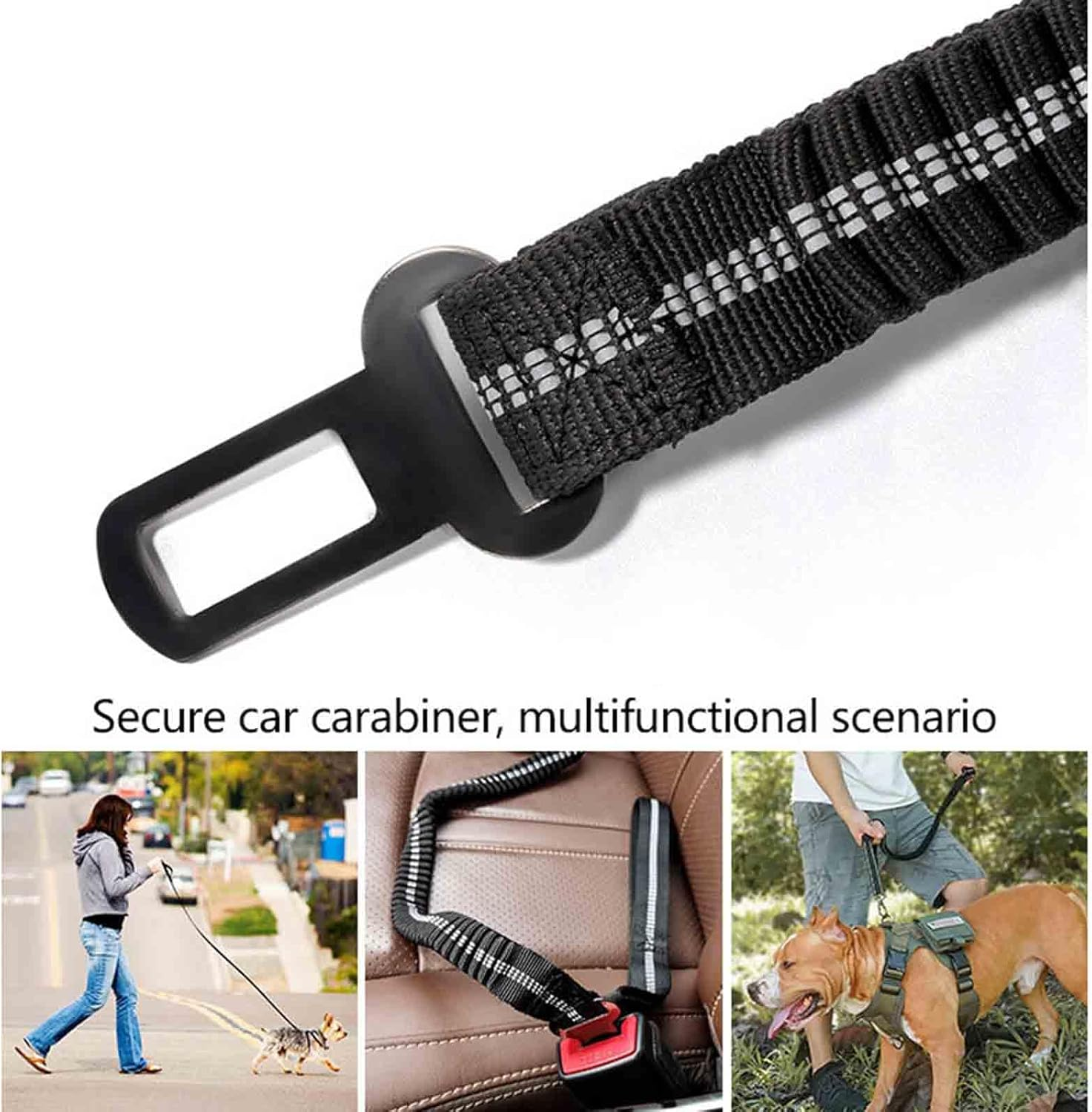 Rope Harnesses Dog Lead Dog Leads for Large Dogs for Medium Dogs Dog Leash Small Drawstring Hook and Loop Padded Double Handles Elasticity Reflective Strips 135CM (2.5X135Cm,Orange) - Black image number 6