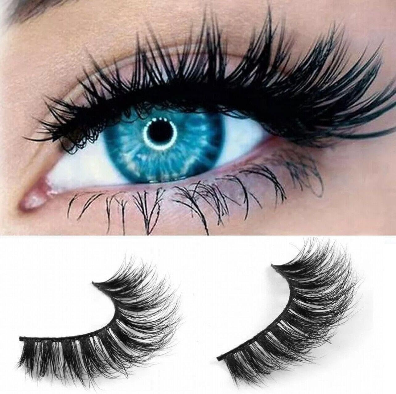 5 Pairs 3D Thick Mink Fake False Eyelashes Natural Long Wispy Makeup Lashes - Elevate Your Makeup Look for Parties and Everyday Wear - 3D-47 image number 5