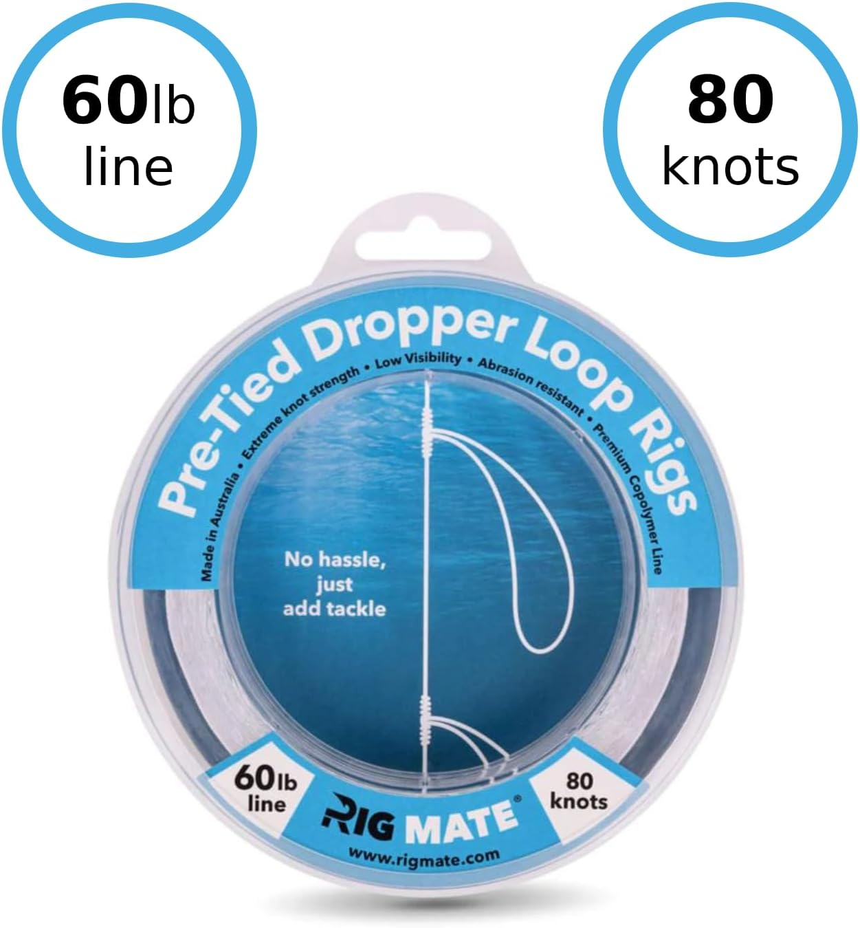 Pre-Tied Dropper Loop Rigs - 60 Lb. Test Fishing Line Spool - 80 Loops 18 Inches Apart with 5.5 Inch Loop Size - Perfect for Saltwater & Freshwater Fishing image number 3