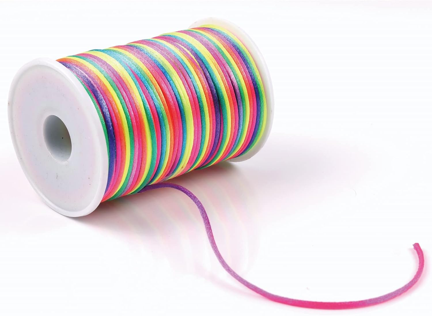 100Yard 2Mm Rattail Satin Nylon Trim Cord Rainbow Bracelet Beading String Silk Cord for Beading Jewelry Making Chinese Knotting Kumihimo Christmas Tree 6