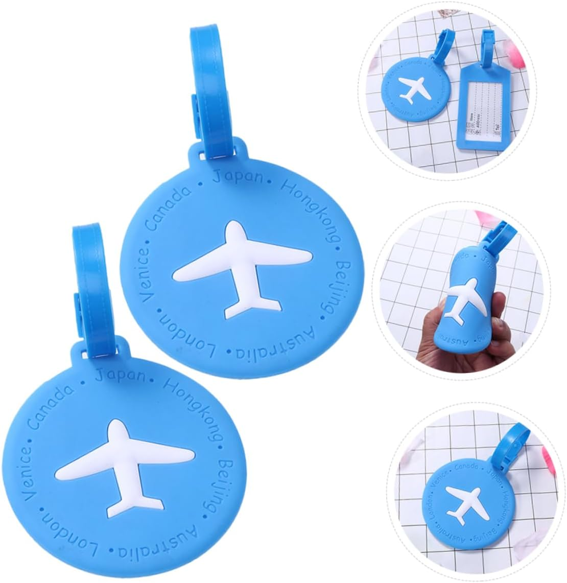 CHILDWEET 2Pcs Funny Luggage Tag Accessories Cartoon Suitcase Tags Silicone Luggage