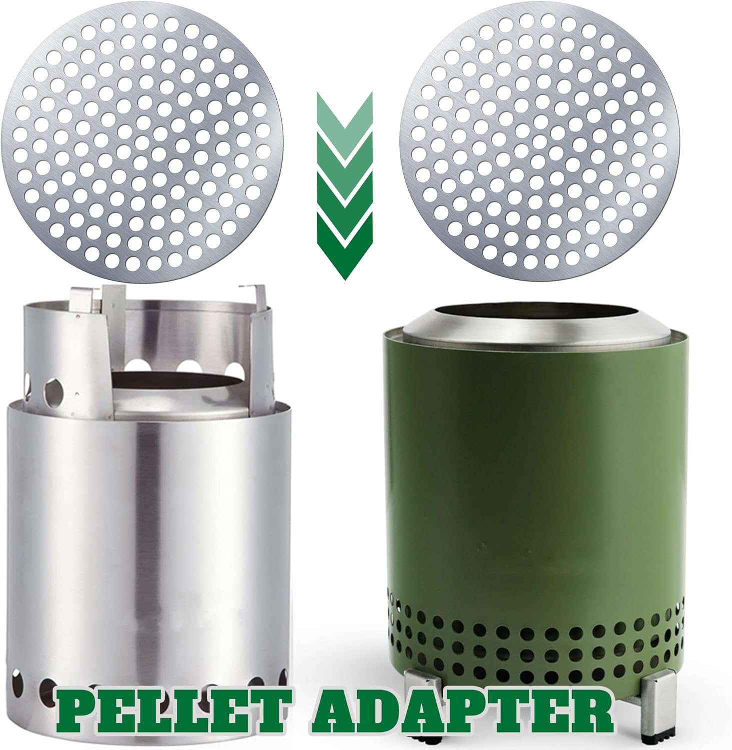 Solo Stove Accessories Pellet Adapter Fits on a Wood Grate, Prevents Pellets from Falling for Lite, Titan, Campfire and Mesa. Replace a Broken Bottom Wire. Stainless Steel SUS 304. Thickness 2Mm image number 1