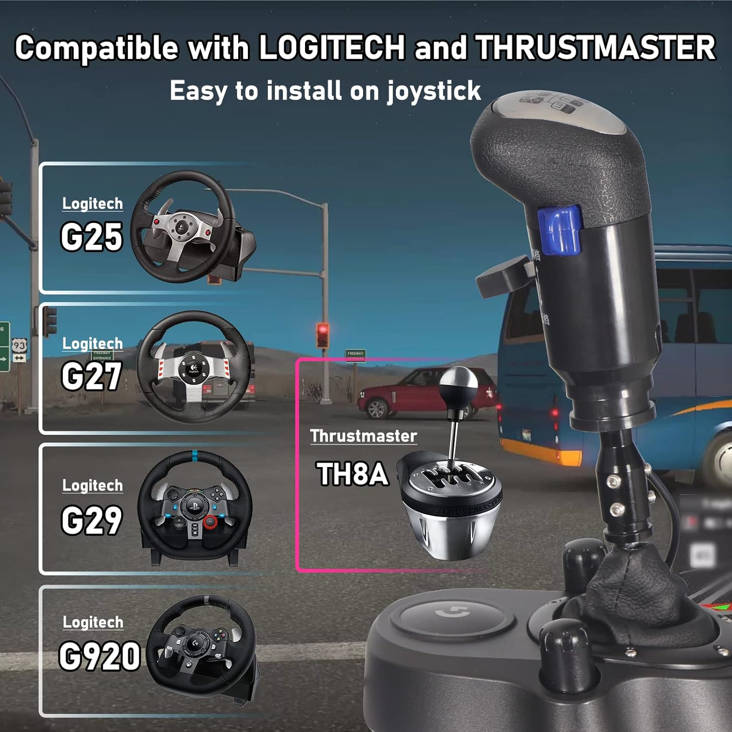 USB Truck Simulator Shifter - Gearshifter Knob for ATS ETS2 PC Racing Shifter for THRUSTMASTER TH8A and Logitech G29 G27 G25 G920 H Gearshift USB Shifter Knob image number 1