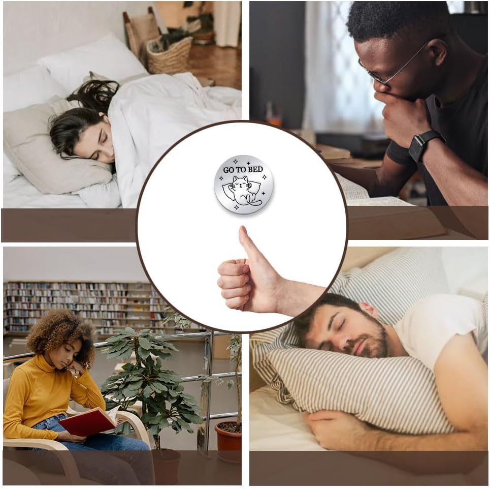 PH Pandahall 2Pcs Funny Destiny Flip Coins GO to Bed Decision Coin One More Chapter Challenge Coin Double-Sided Decision Coin Flip Coin for Game Book Lover Reader Teenager Men Women Birthday image number 4