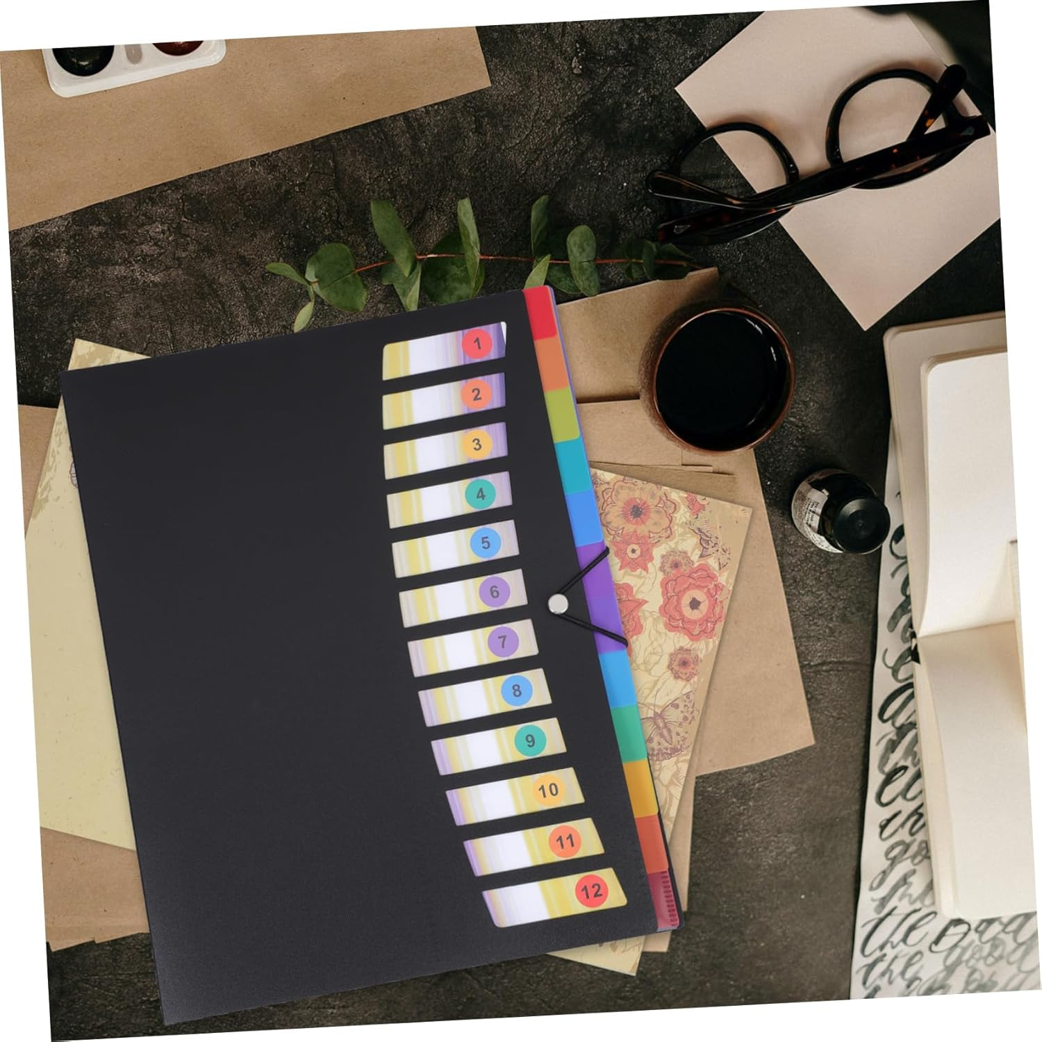 MINAOLULUS Cluster Folder File Organizer Expandable Multi-Pockets Folders for Office School Supplies Documents Organizers image number 4