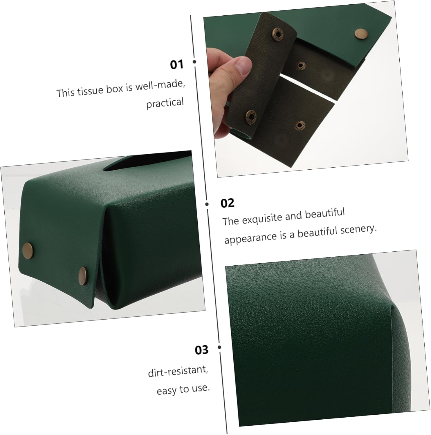 1Pc Household Tissue Holder for Home Office Car Practical Tabletop Napkin Container Easy to Use and Recyclable image number 5