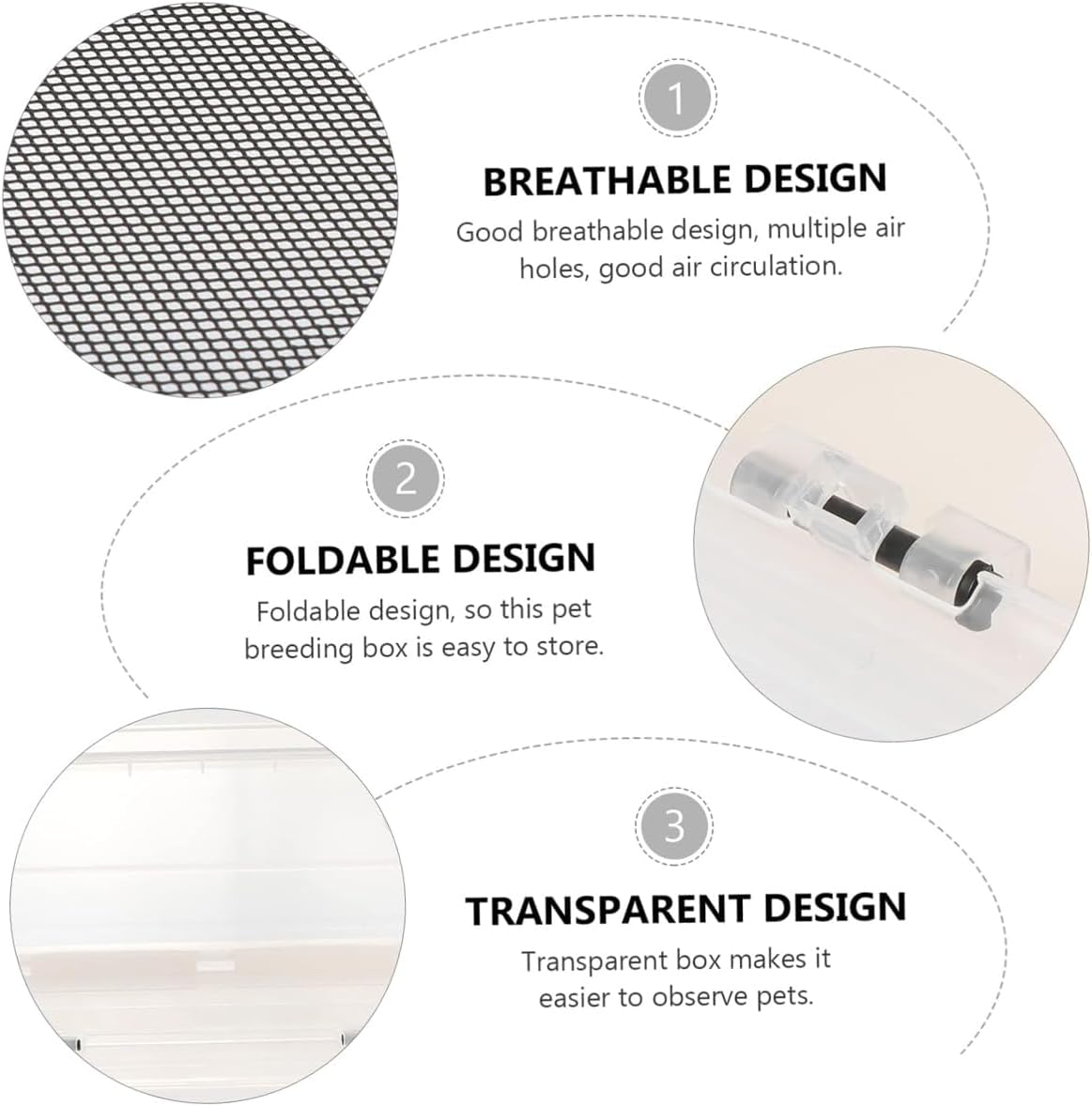 AIMALL Foldable Small Pet Cage 15.55X11.61X9.44In Plastic Viewing Villa with Front Door Mesh Top Pulley Base for Hamster Chick Duck Mouse Chicken Feeding Enclosure image number 3