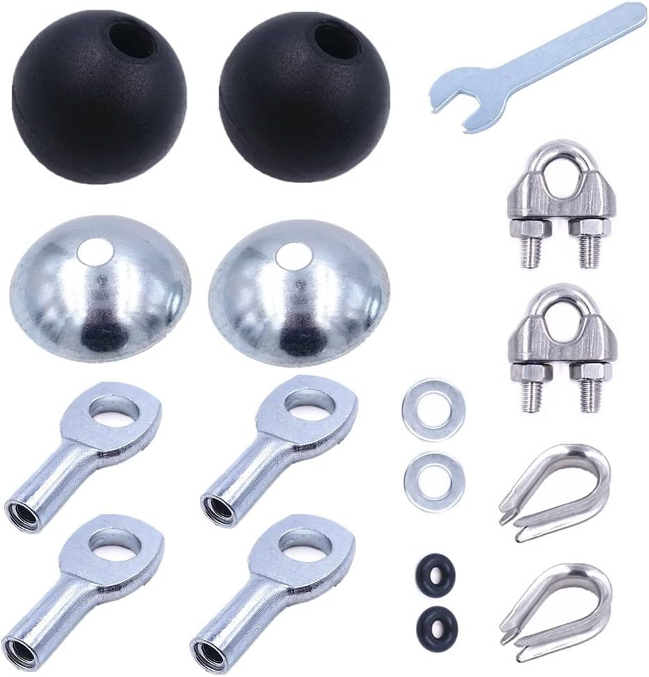 J Bryant Gym Machine Accessories for 5Mm/6Mm Cable Ball Stopper Interface Port Components Fitness Equipment Wire Rope Port Joint Replacement Parts for Home Gym Machine Use - 10In Extension Cable (2Pcs) image number 4