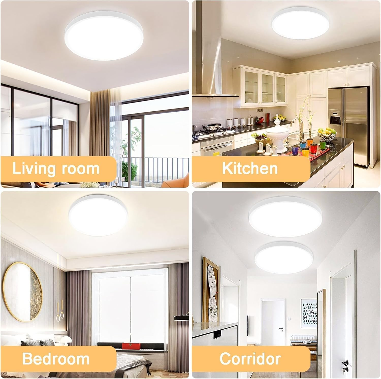 BAMDECOR Ultra-Thin 25W Tri-Colour Flush round LED Oyster Light Ceiling LED Light SAA/RCM