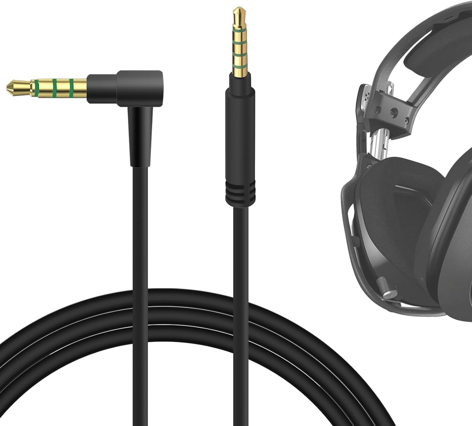 Geekria Audio Cable Compatible with Astro A40Tr/40/30/10 Gen 2 Gaming Headphones, 1/8" (3.5Mm) to 3.5Mm Aux Replacement Stereo Cord (5.6Ft/1.7M) image number 1