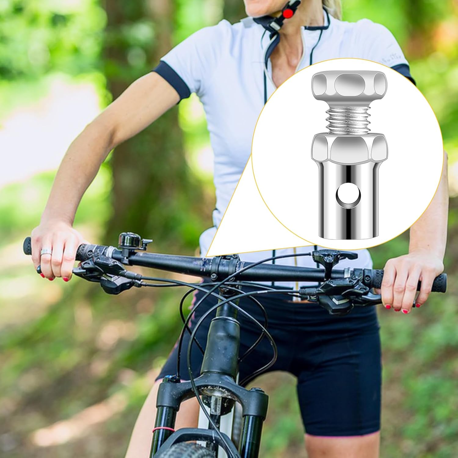 Giantree 20Pcs Universal 1/8" Throttle Brake Cable Ends, Go Kart Throttle Cable Stop Clamp, Silver Bicycle Brake Cable Ends, Fit for Bike Motorcycles Scooters Lawn Mowers Tractors image number 4