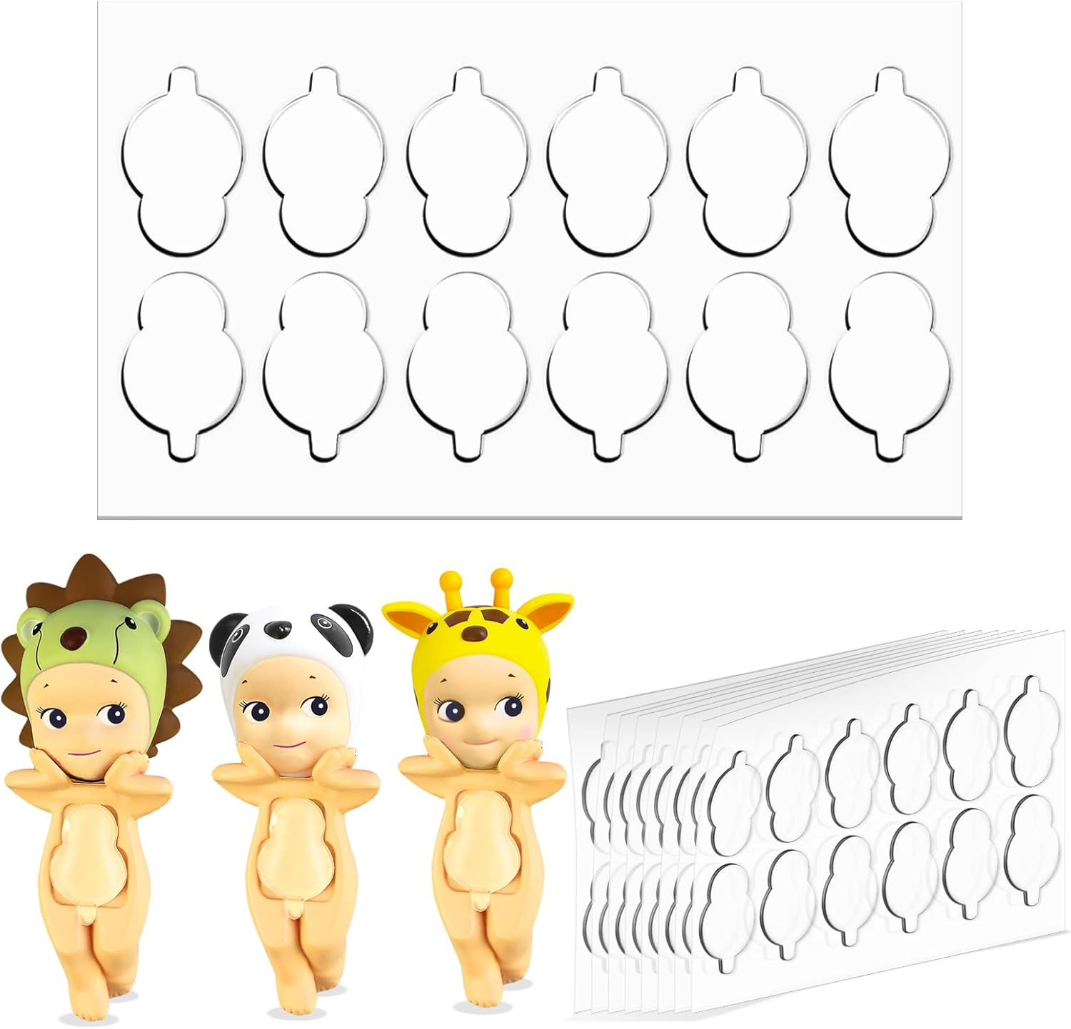 Adhesive Tape for Sonny Baby - 108PCS Double Sided Clear Adhesive Pads Custom Fit Sonny Baby Adhesive Tape Replacement, Removable Mini Figure Clear Glue Sticky Putty for Sonny Doll image number 3