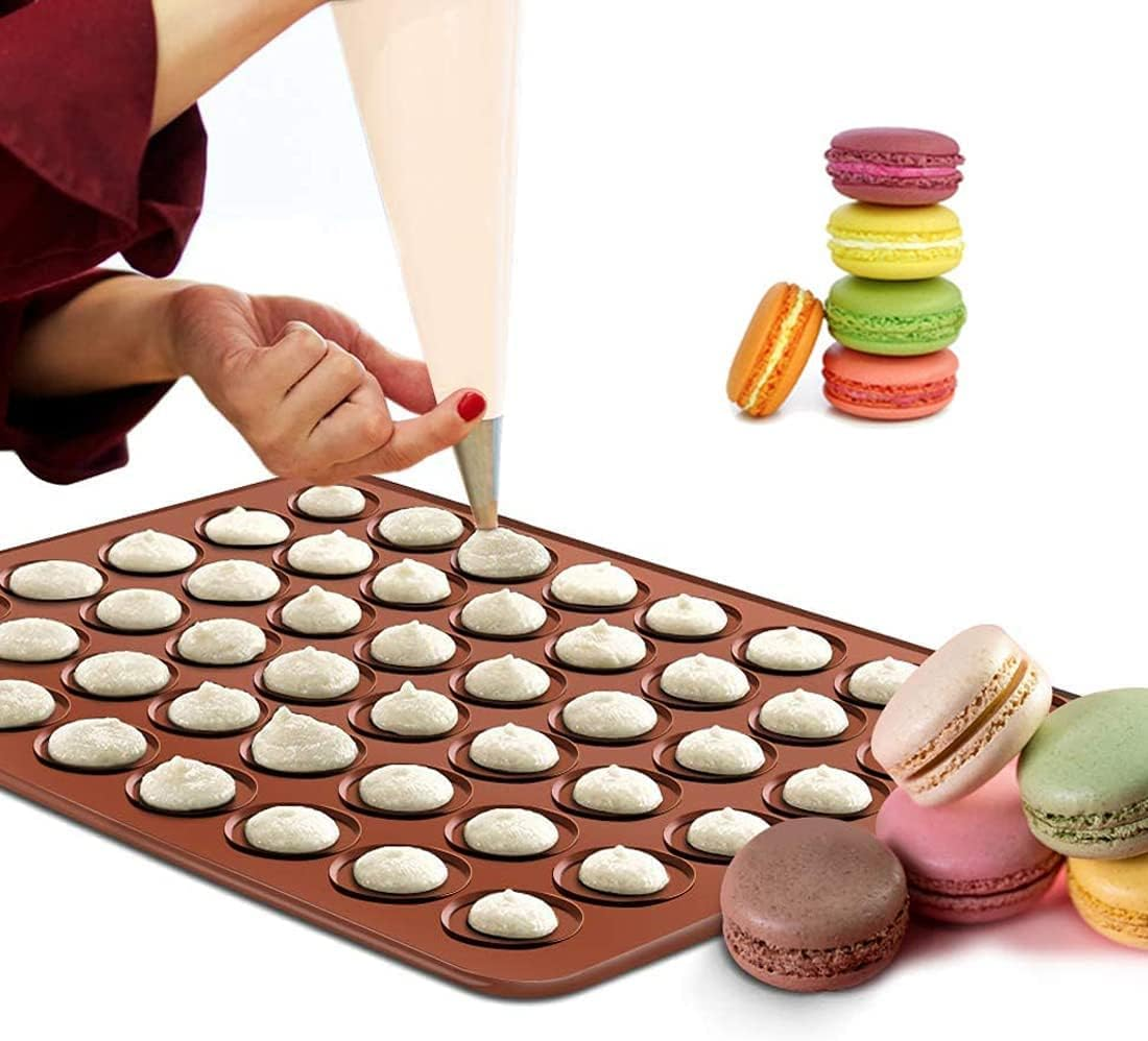 2 PCS 48 Capacity Macaron Silicone Baking Mat Baking Sheet Muffin DIY Chocolate Cookie Mould (2Pcs 48Capavity) image number 4