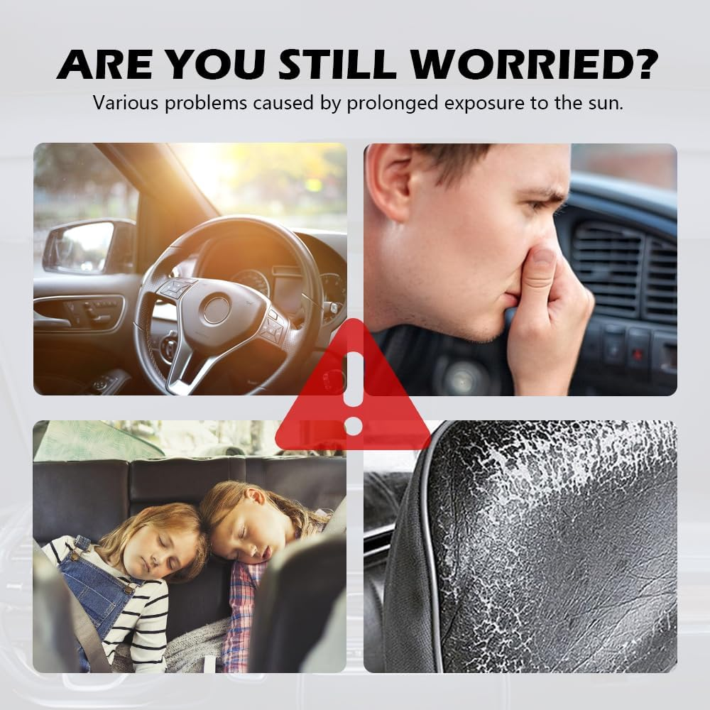 57.09 * 31.5" Windshield Sun Shade Foldable,Upgraded 210T Radium Titanium Silver Car Windshield Cover with Storage Pouch for Automotive Interior Protection,Universal Car Sun Shade image number 4