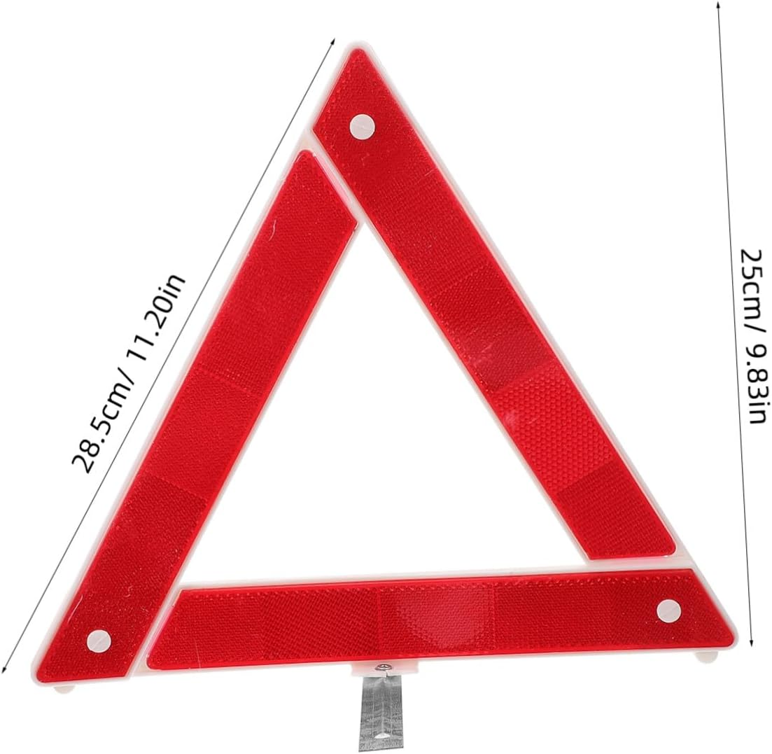2Pcs Foldable Reflective Safety Triangle Kit for Vehicles High Visibility Roadside Warning Signs Portable Emergency Tripod with Enhanced Night Reflectivity for Car Roadside Use image number 2