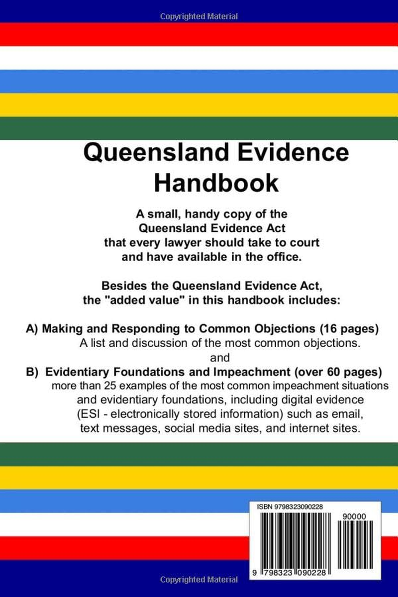 Queensland Evidence Handbook with Common Objections & Evidentiary Foundations image number 1