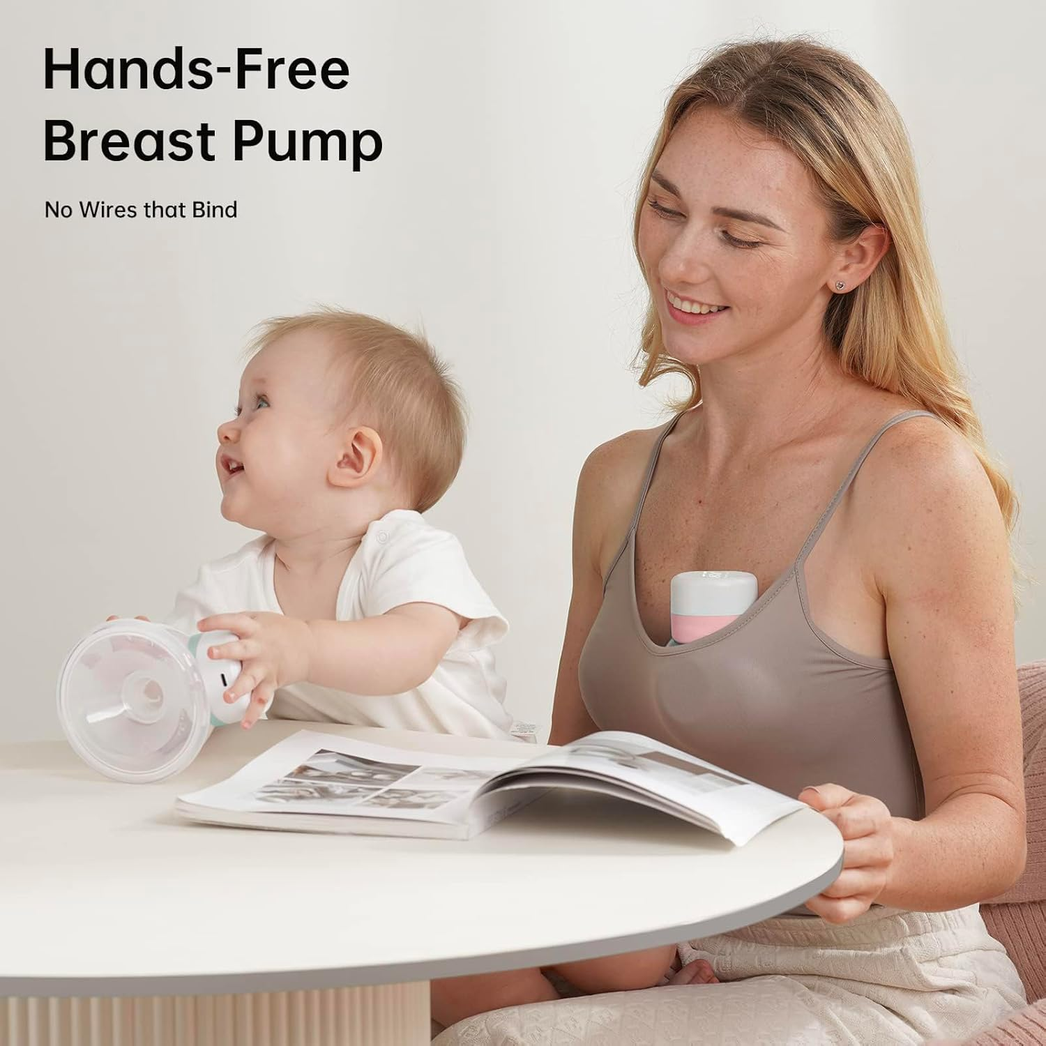Double Wearable Breast Pump, Food Grade,Electric Hands-Free Breast Pumps with 3 Modes, 19 Levels, LCD Display& Memory Function image number 4
