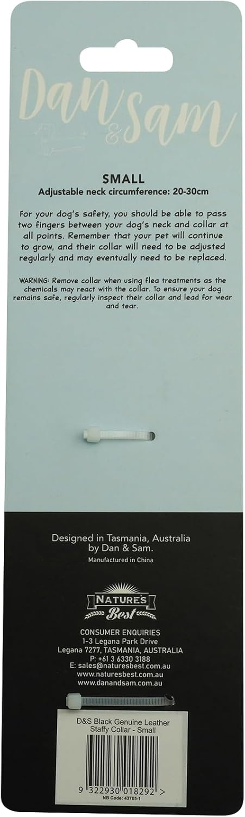 Dan & Sam Genuine Leather Staffy Collar, Medium - Superior Comfort, Durable Silver Hardware, Stylish & Long Lasting - Ideal for Daily Walks and Outdoor Adventures image number 2