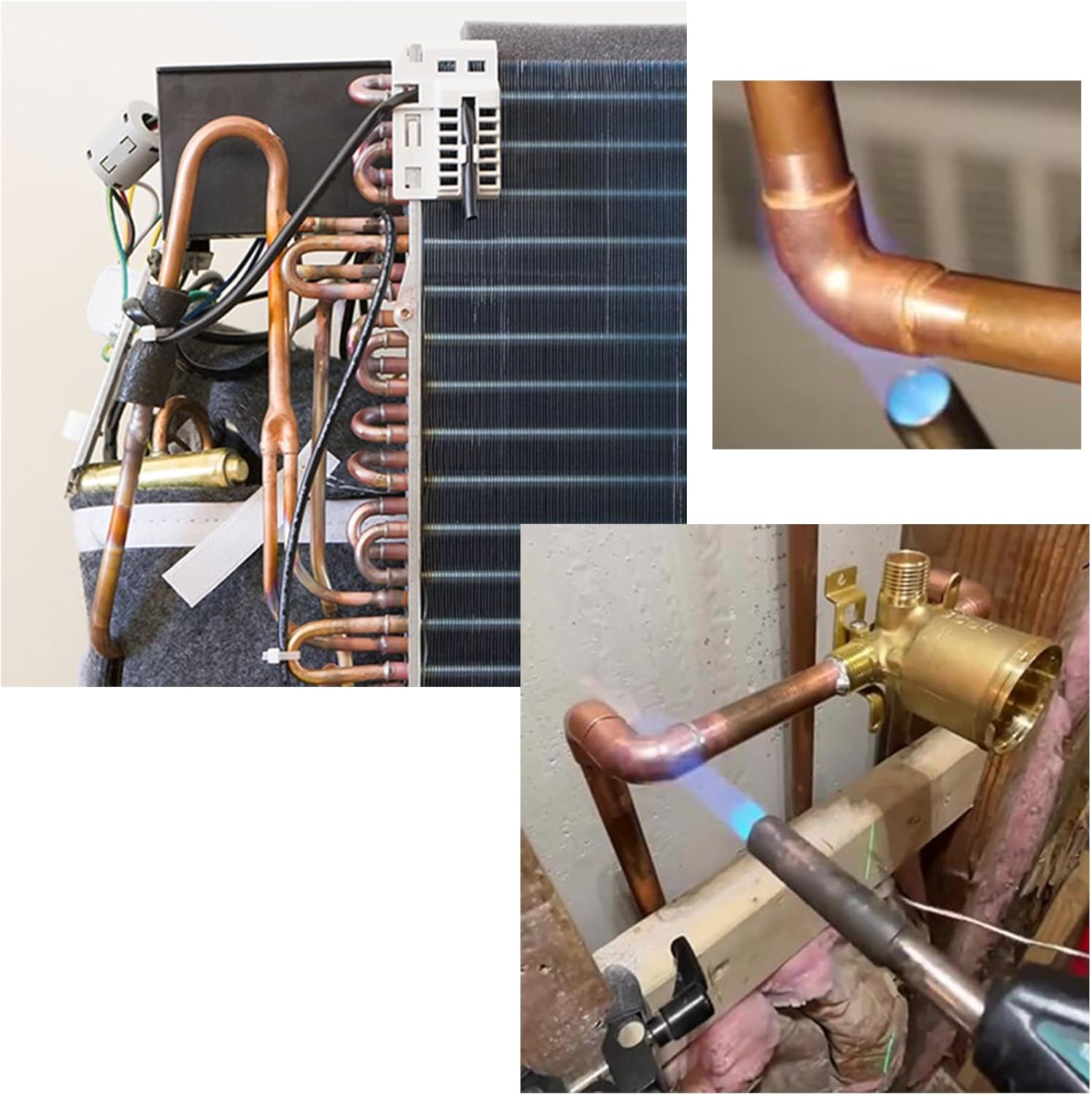 16 Packs 90 Degrees Elbow Copper Pipe Fitting Brazing Connection for HVAC Cooling Equipment (1/2 Inch) image number 4