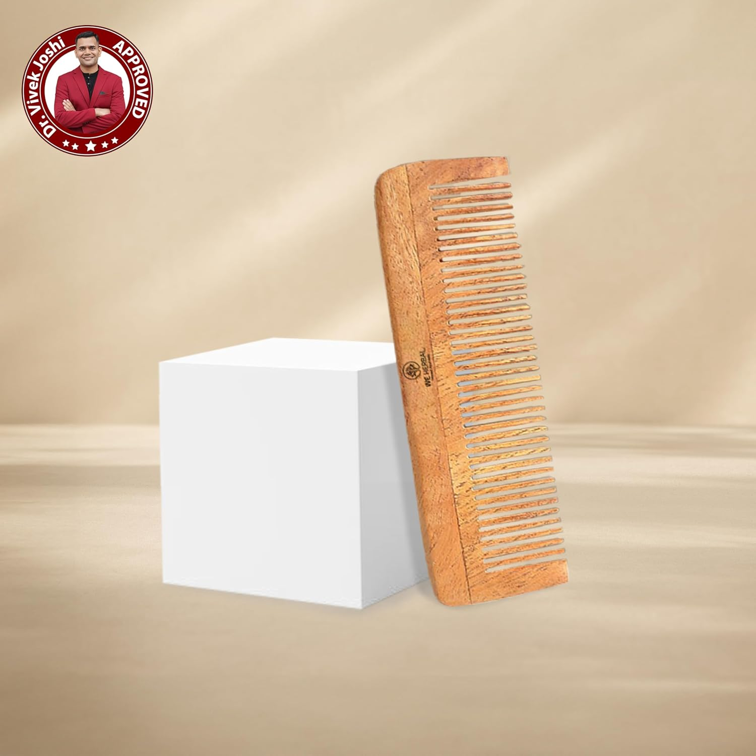 Neem Wood Shampoo Comb | Natural Anti-Static Hair Comb | Handcrafted Wooden Comb for Healthy Hair and Scalp image number 4