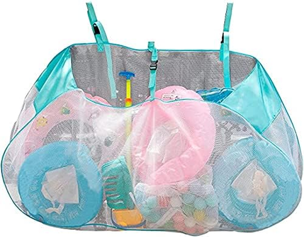 Pool Mesh Bag, Toy Storage for Pool, Swimming Pool Accessories, Pool Floats, Balls, Toys and Equipment Rolling Mesh Organizer Storage Bin image number 5