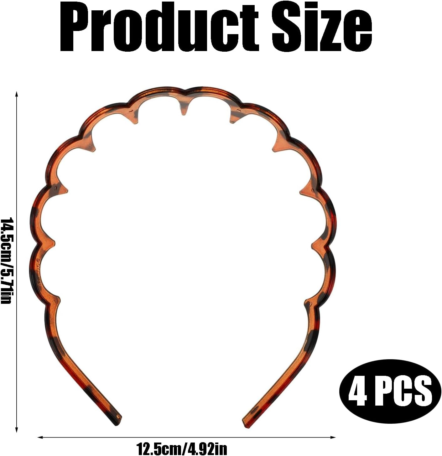 Zigzag Headband, 4 Pieces Zigzag Hair Hoop Shark Tooth Hair Comb Hair Band Plastic Headband Make up Zigzag Headband Non-Slip Head Hoop Fashion Headbands for Women and Girls image number 2